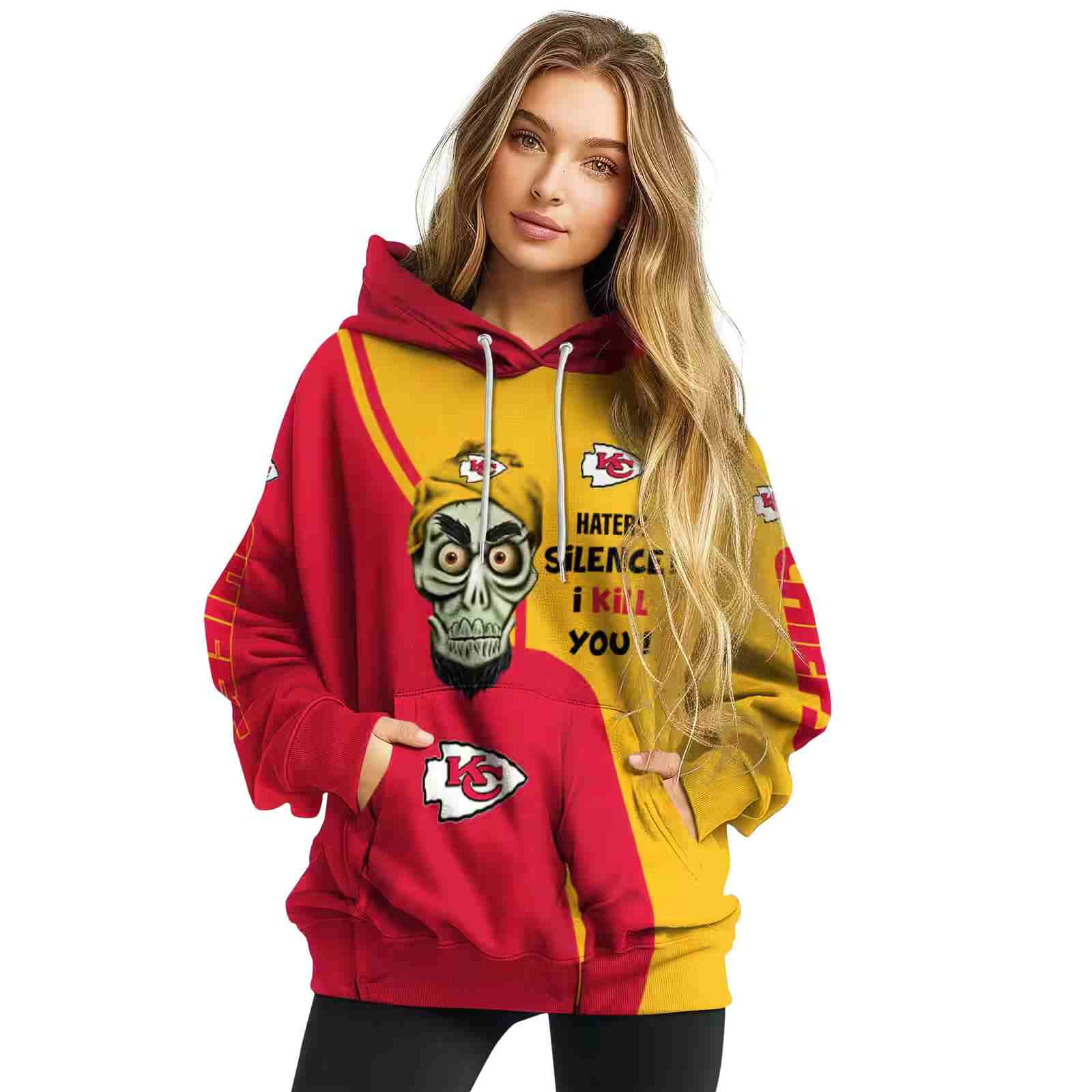 kansas city chiefs achmed skull red hoodie high quality