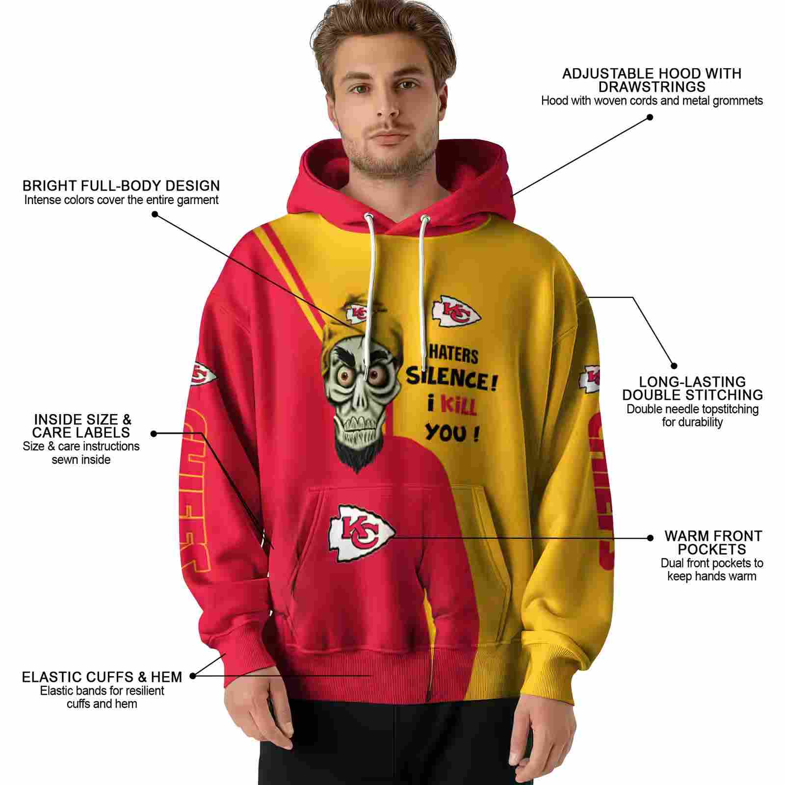 kansas city chiefs achmed skull red hoodie latest model