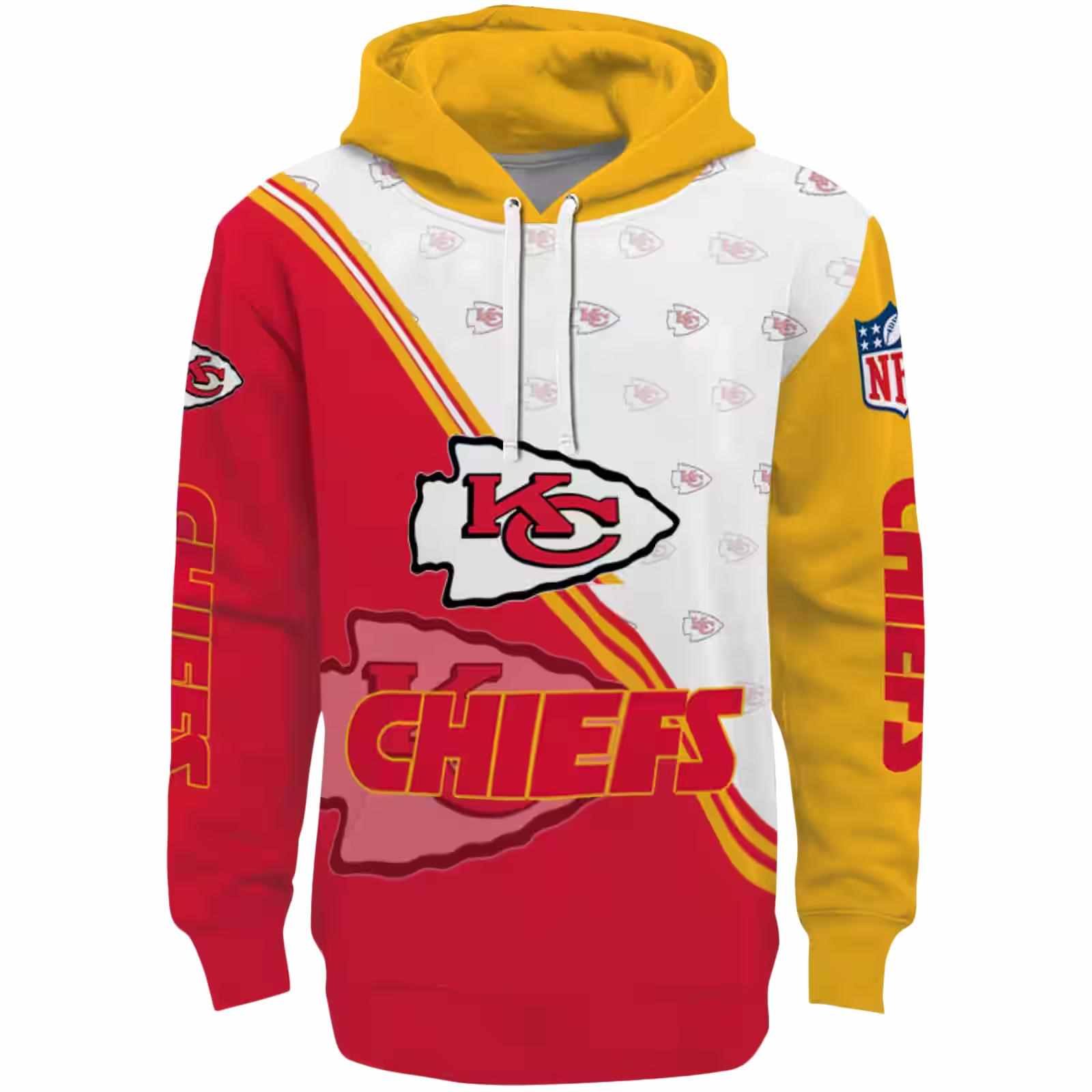 Kansas City Chiefs Diagonal Stripe Red White Hoodie