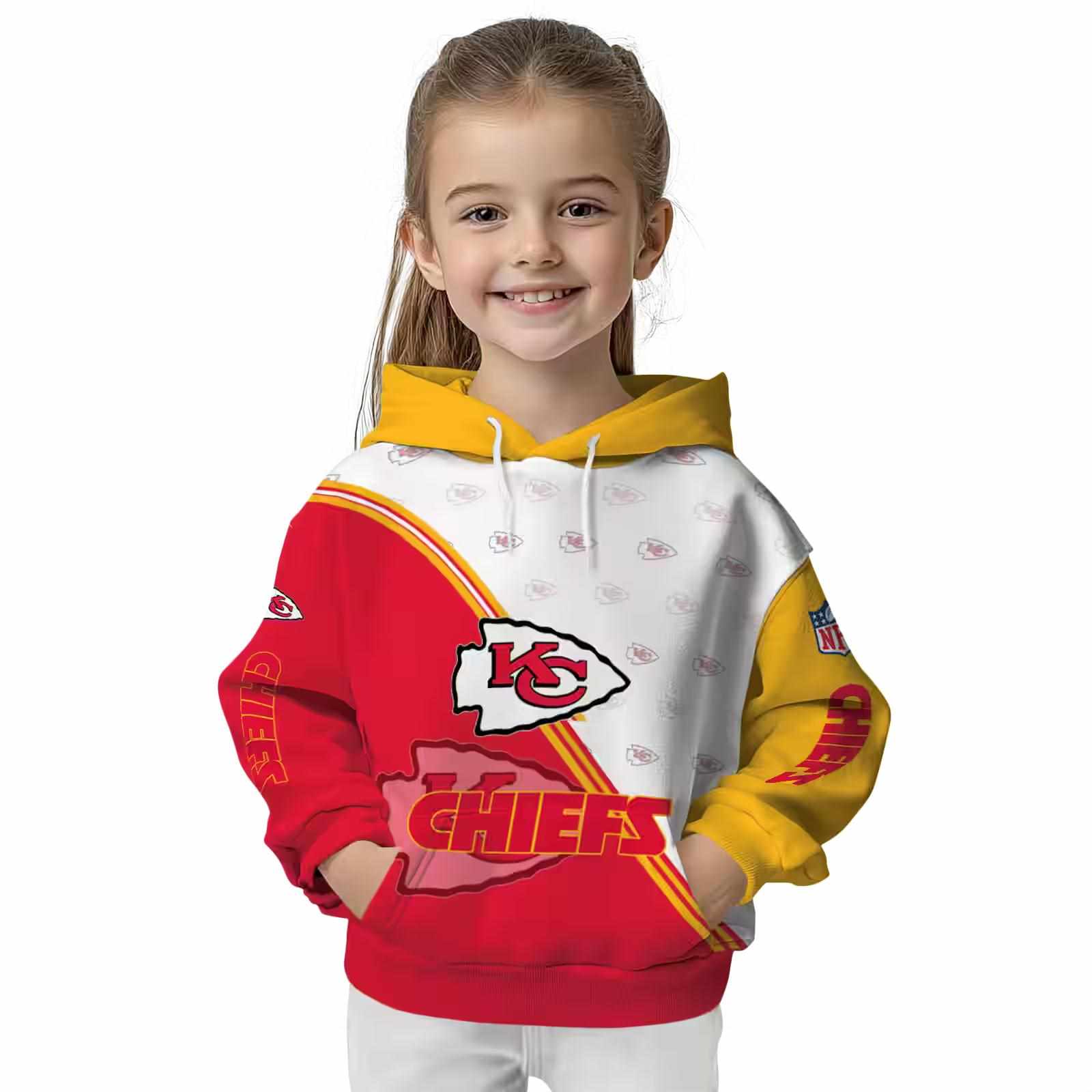 kansas city chiefs diagonal stripe red white hoodie top rated