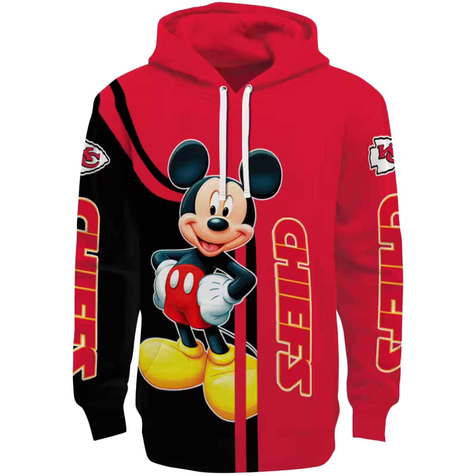 Kansas City Chiefs Mickey Mouse Red Black Hoodie