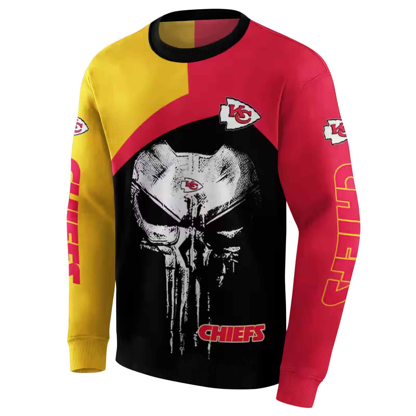 kansas city chiefs skull punisher gold black hoodie new arrival