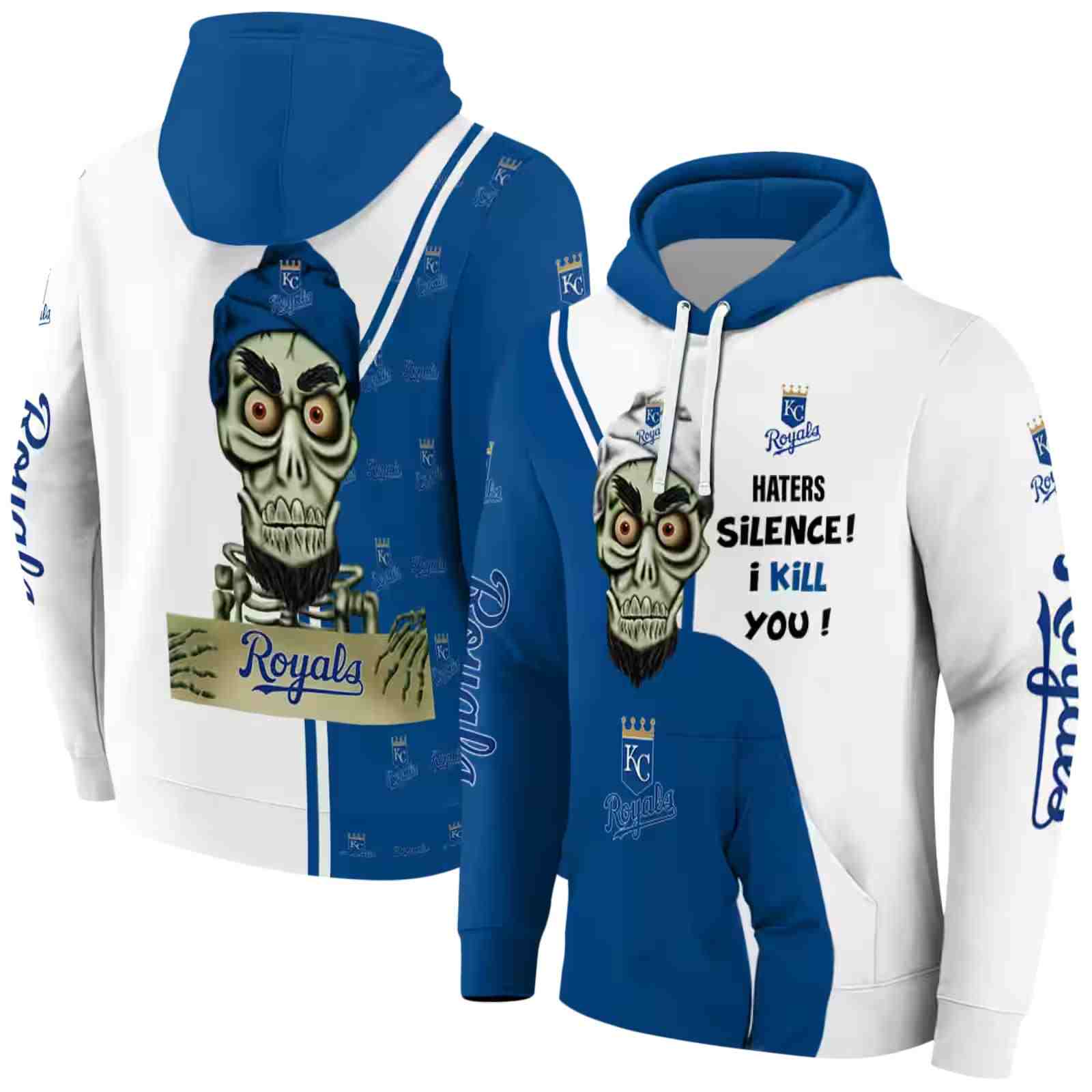 kansas city royals achmed skull royal blue hoodie fashion forward