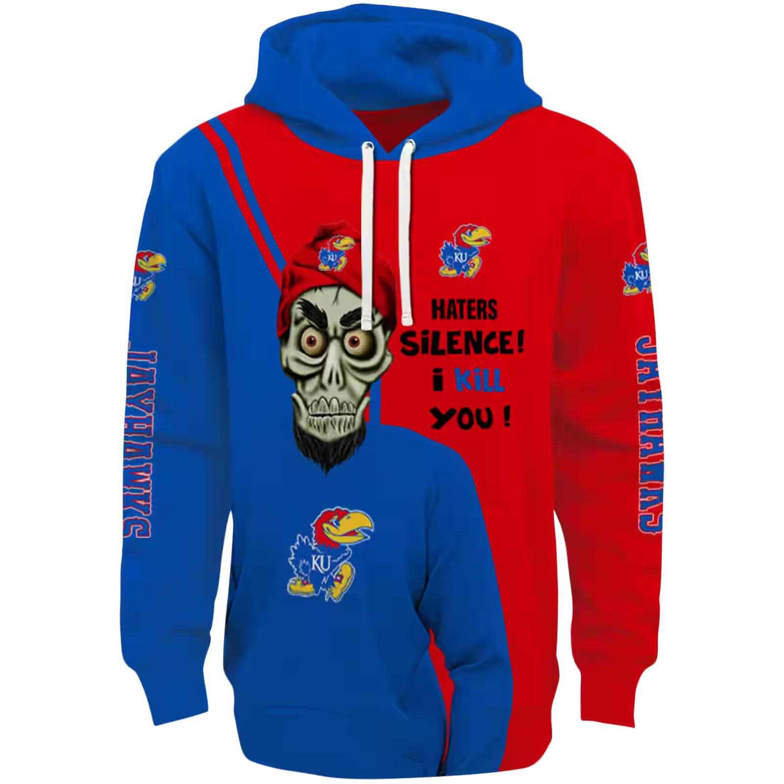 Kansas Jayhawks Achmed Skull Blue Hoodie