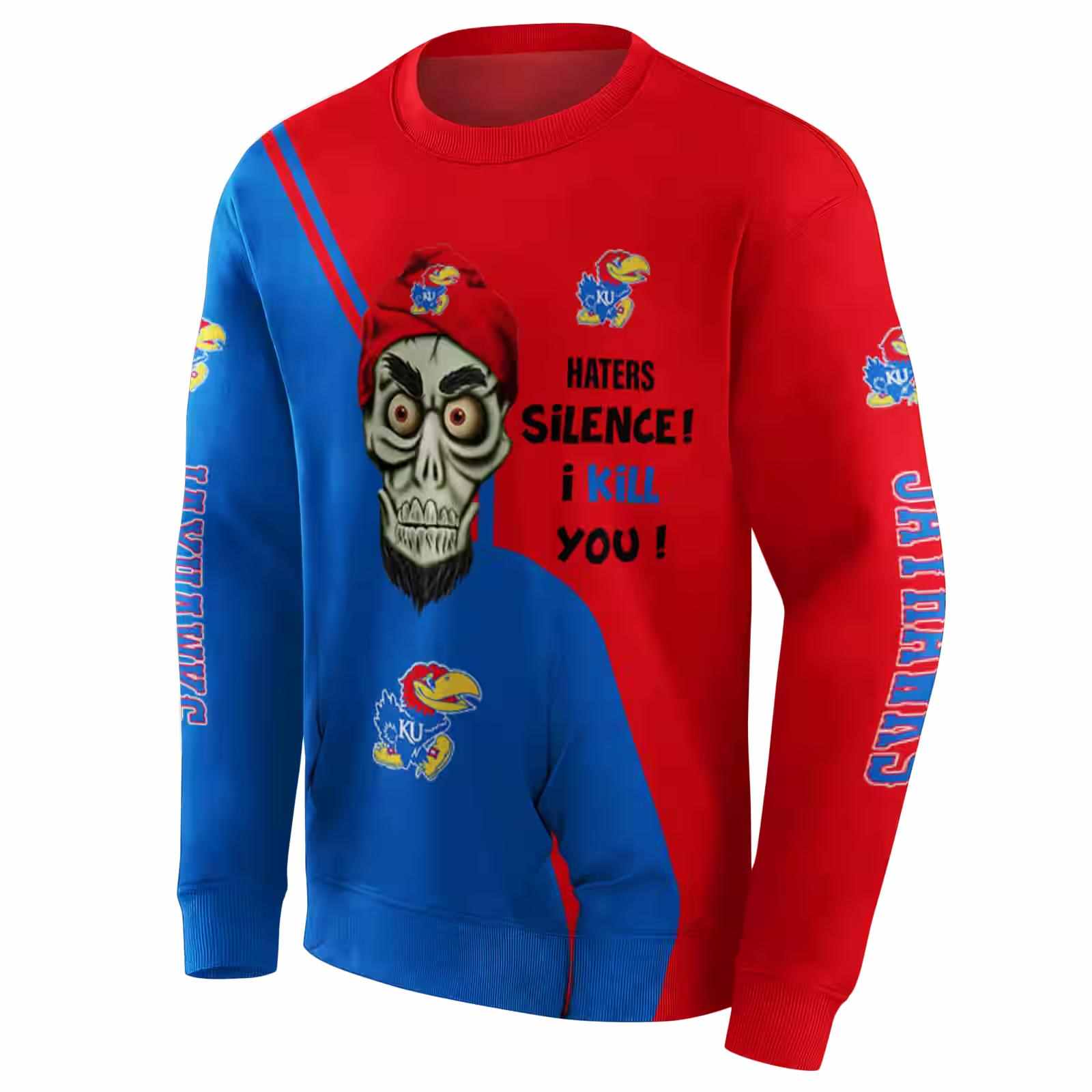 kansas jayhawks achmed skull blue hoodie new arrival