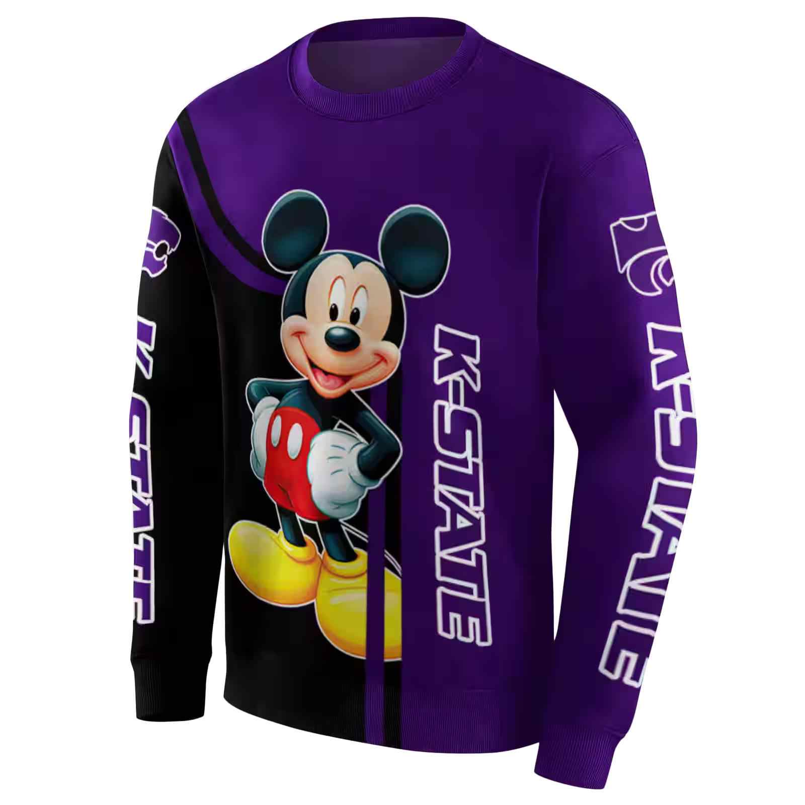 kansas state wildcats mickey mouse purple black hoodie new arrival