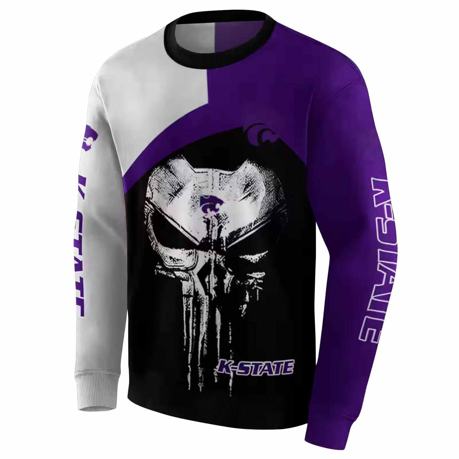 kansas state wildcats skull punisher grey black hoodie new arrival