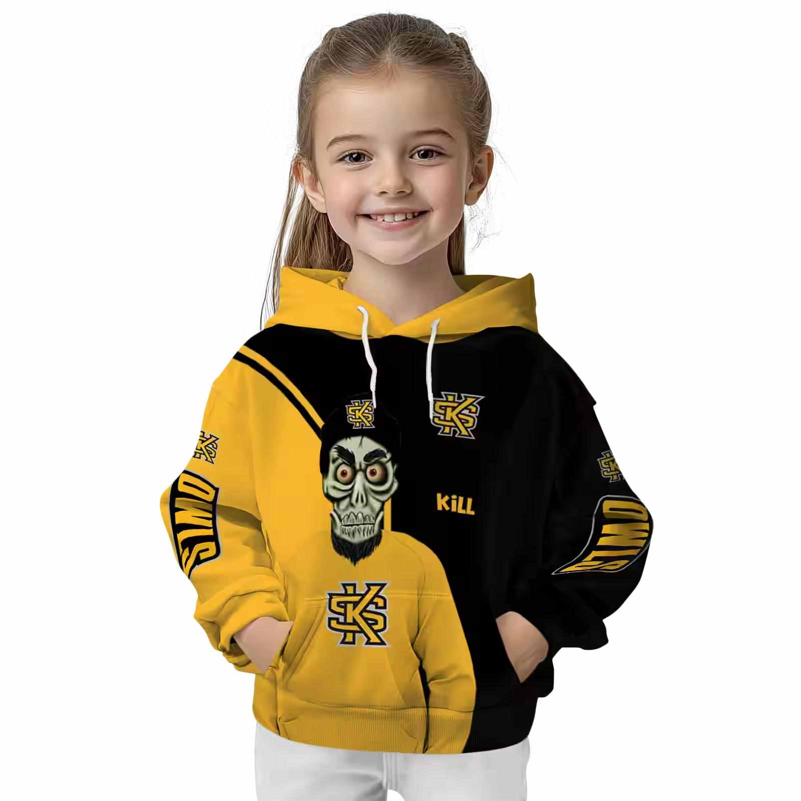 kennesaw state owls achmed skull gold hoodie top rated