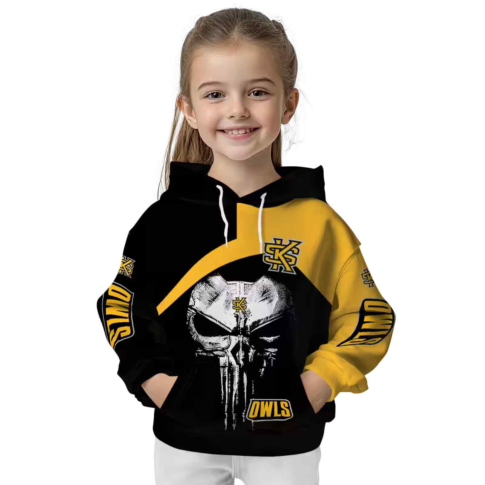 kennesaw state owls skull punisher black hoodie top rated