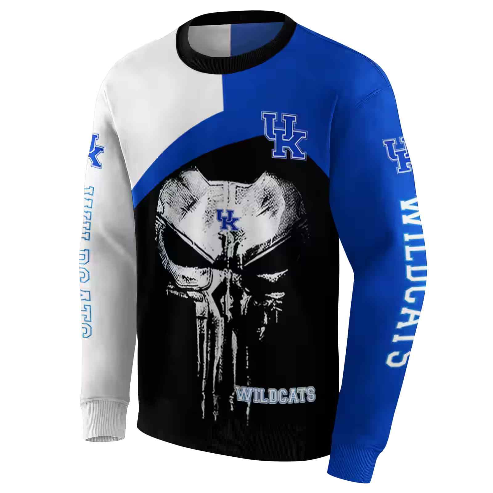 kentucky wildcats skull punisher white black hoodie new arrival