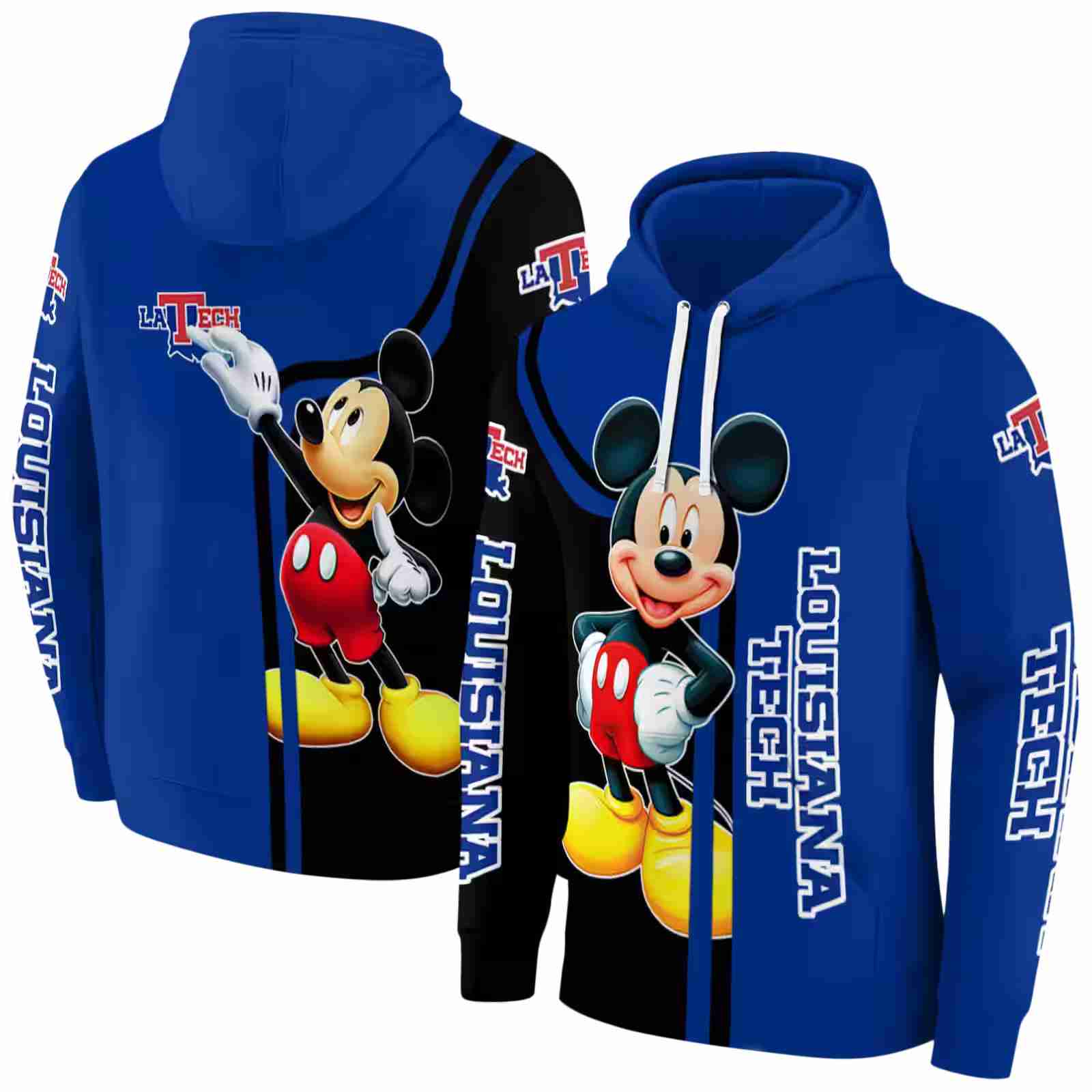 la tech mickey mouse blue black hoodie fashion forward
