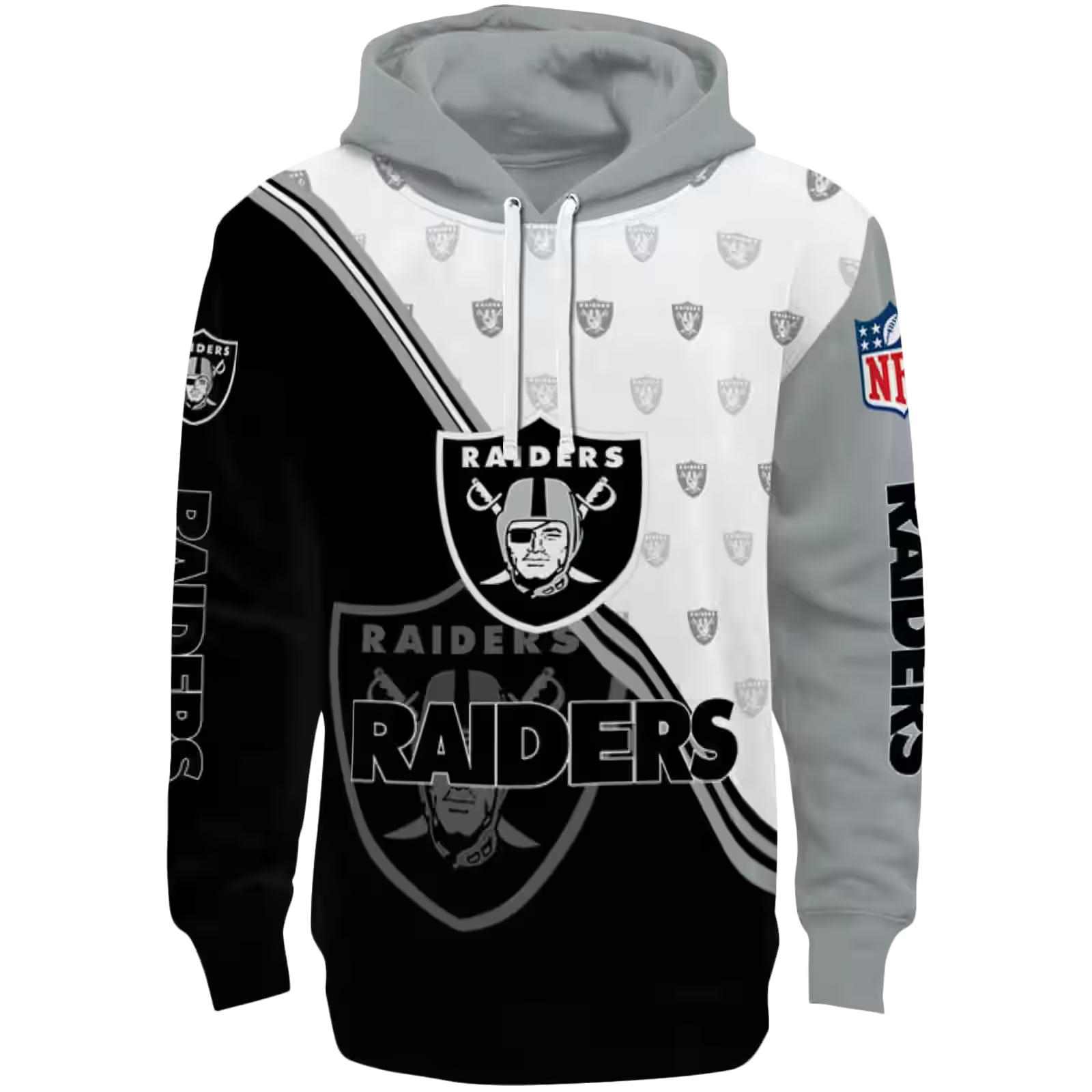 Las Vegas Raiders Diagonal Stripe Black White Hoodie