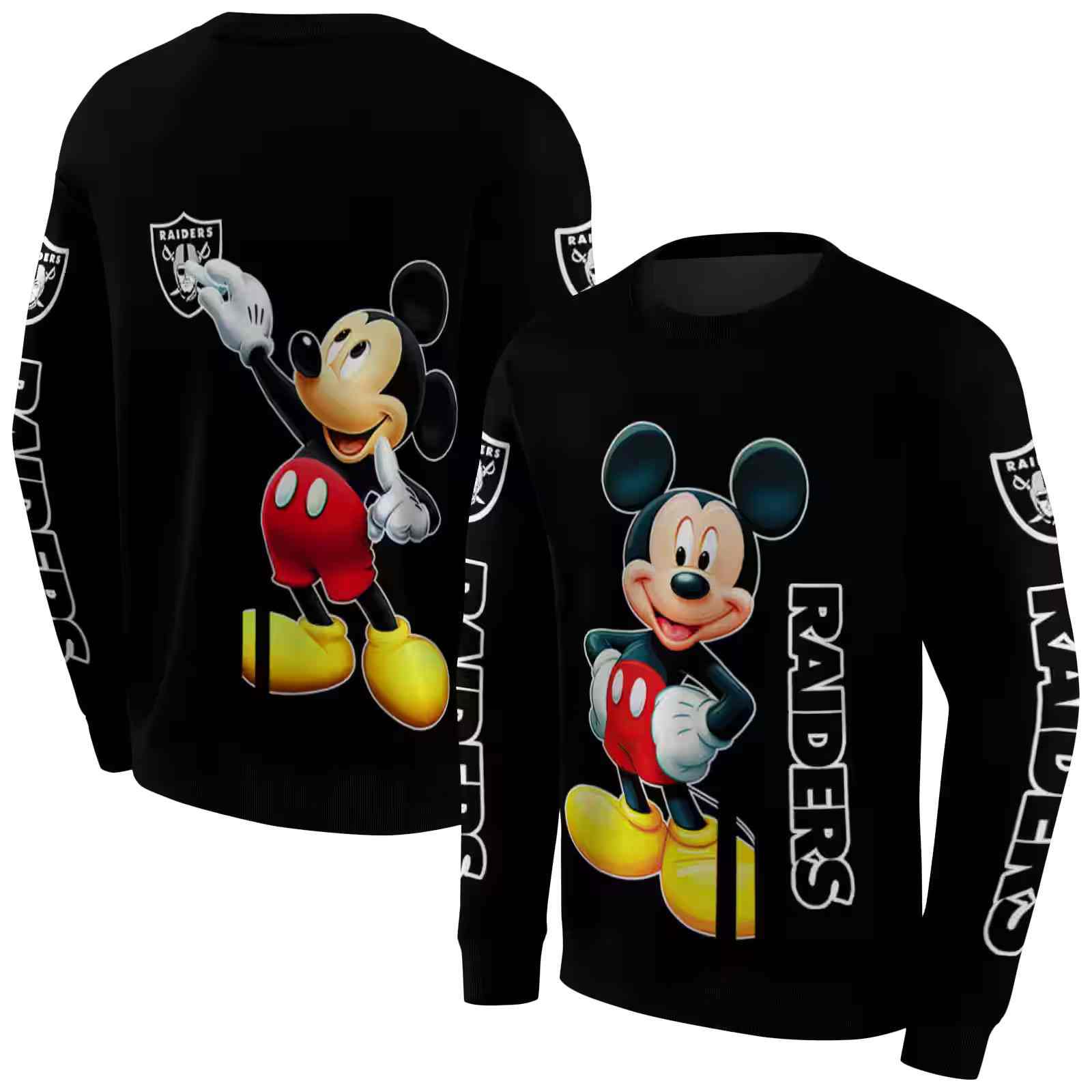 las vegas raiders mickey mouse black hoodie premium grade