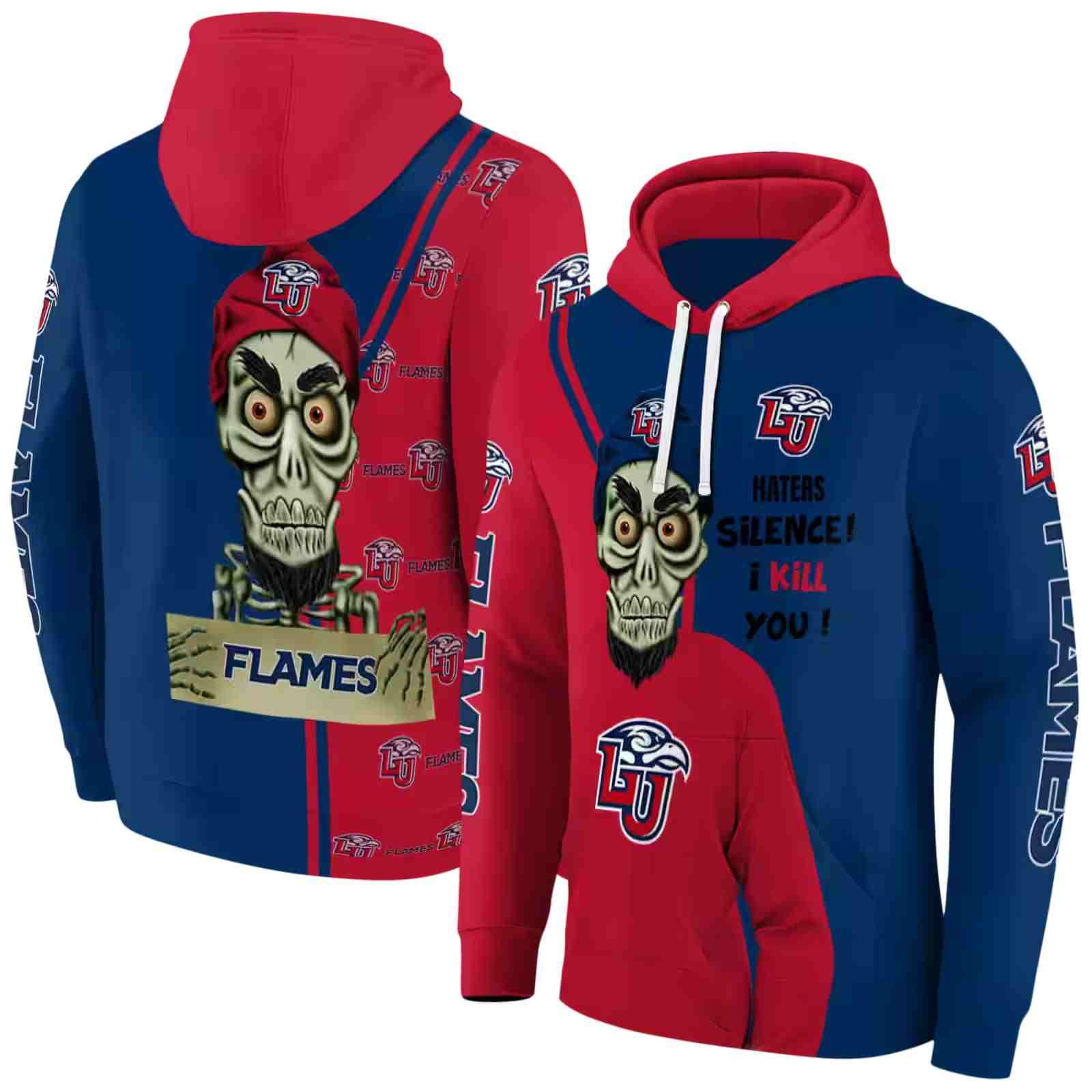 liberty flames achmed skull red hoodie fashion forward