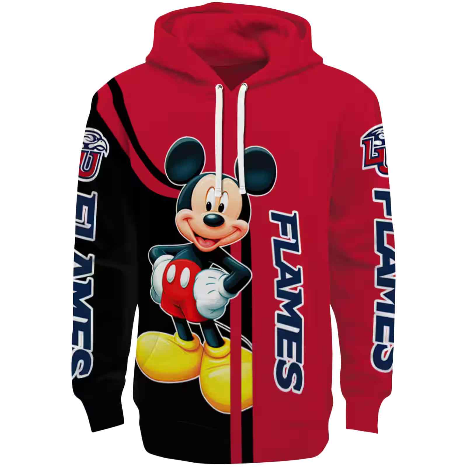 Liberty Flames Mickey Mouse Red Black Hoodie