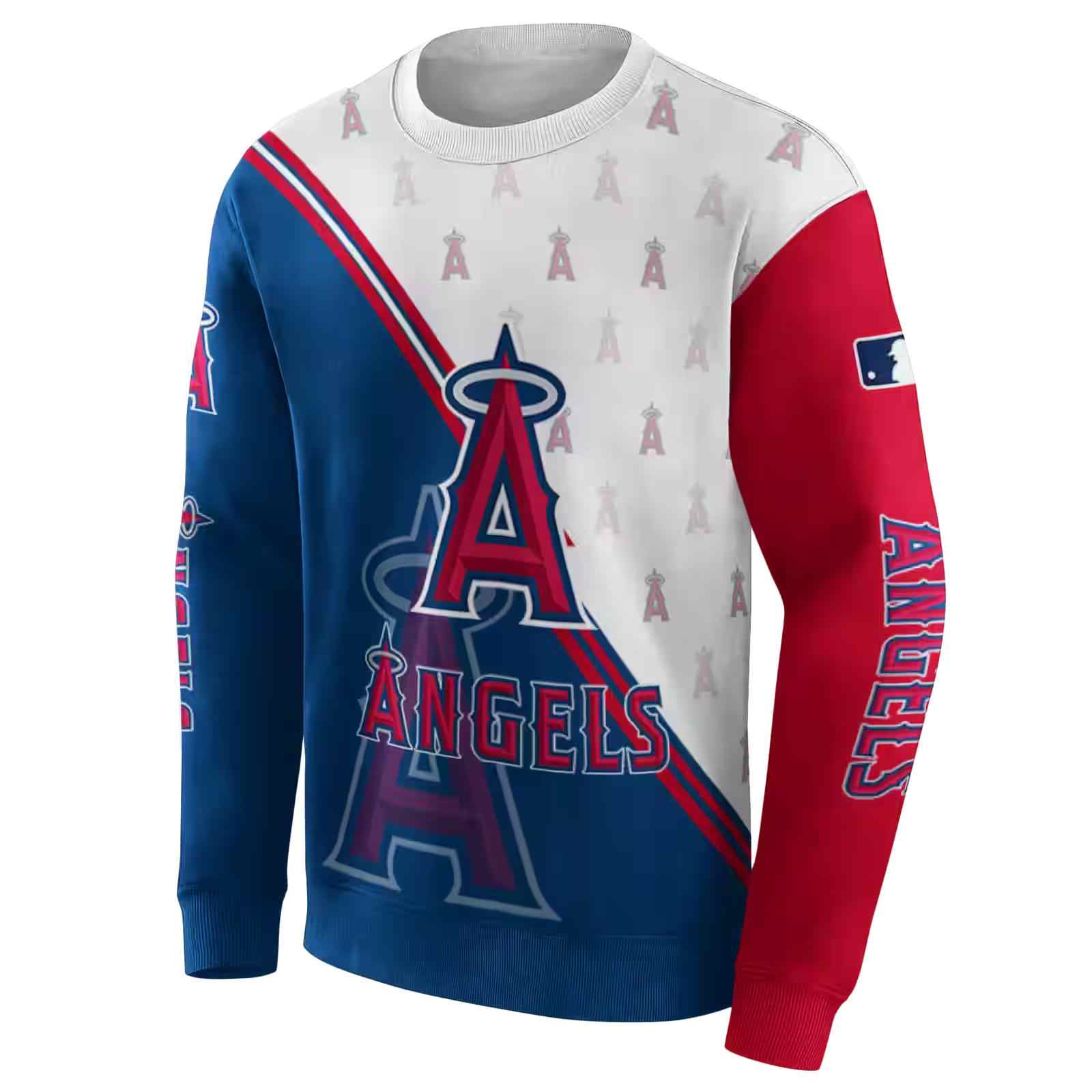 los angeles angels diagonal stripe blue white hoodie new arrival