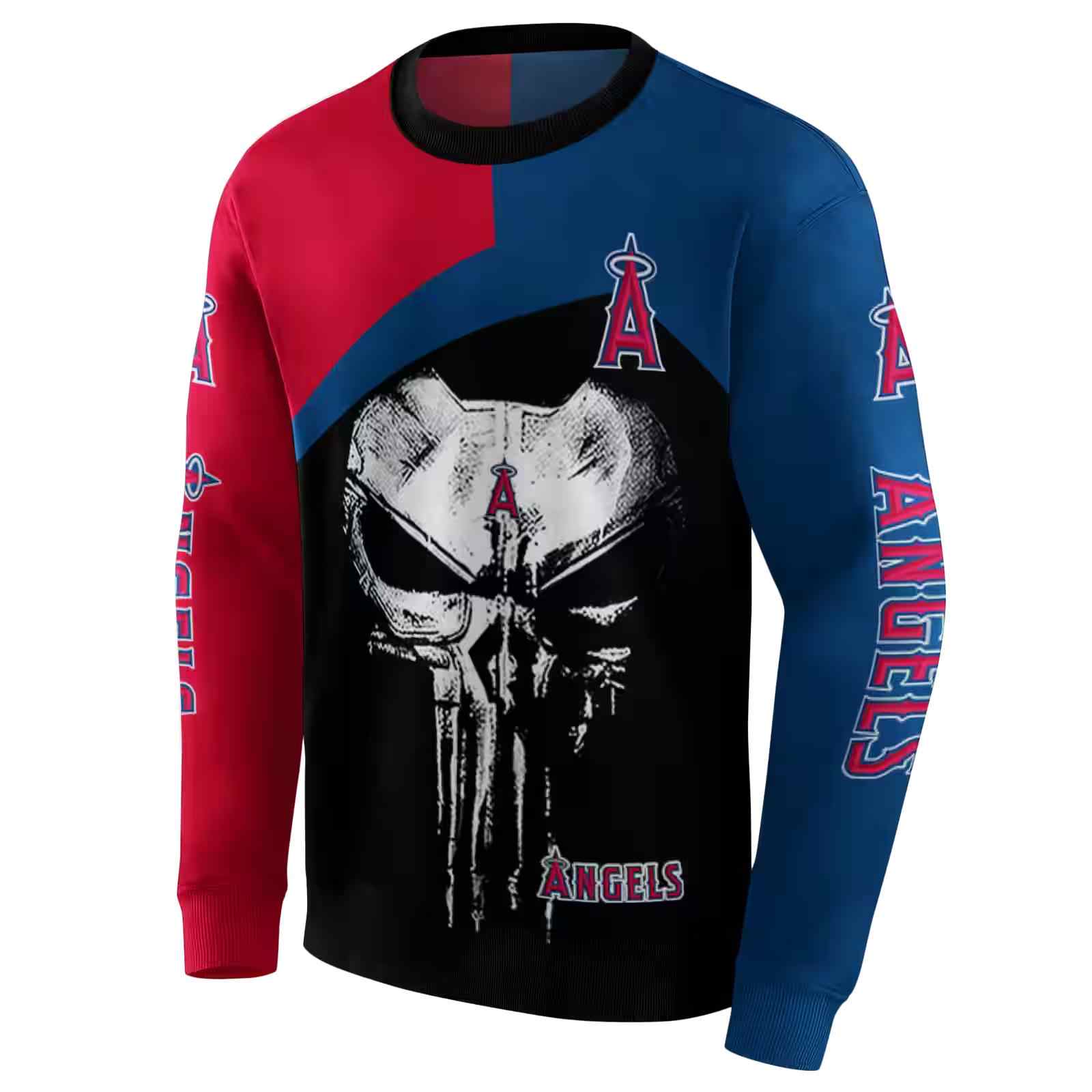 los angeles angels skull punisher red black hoodie new arrival