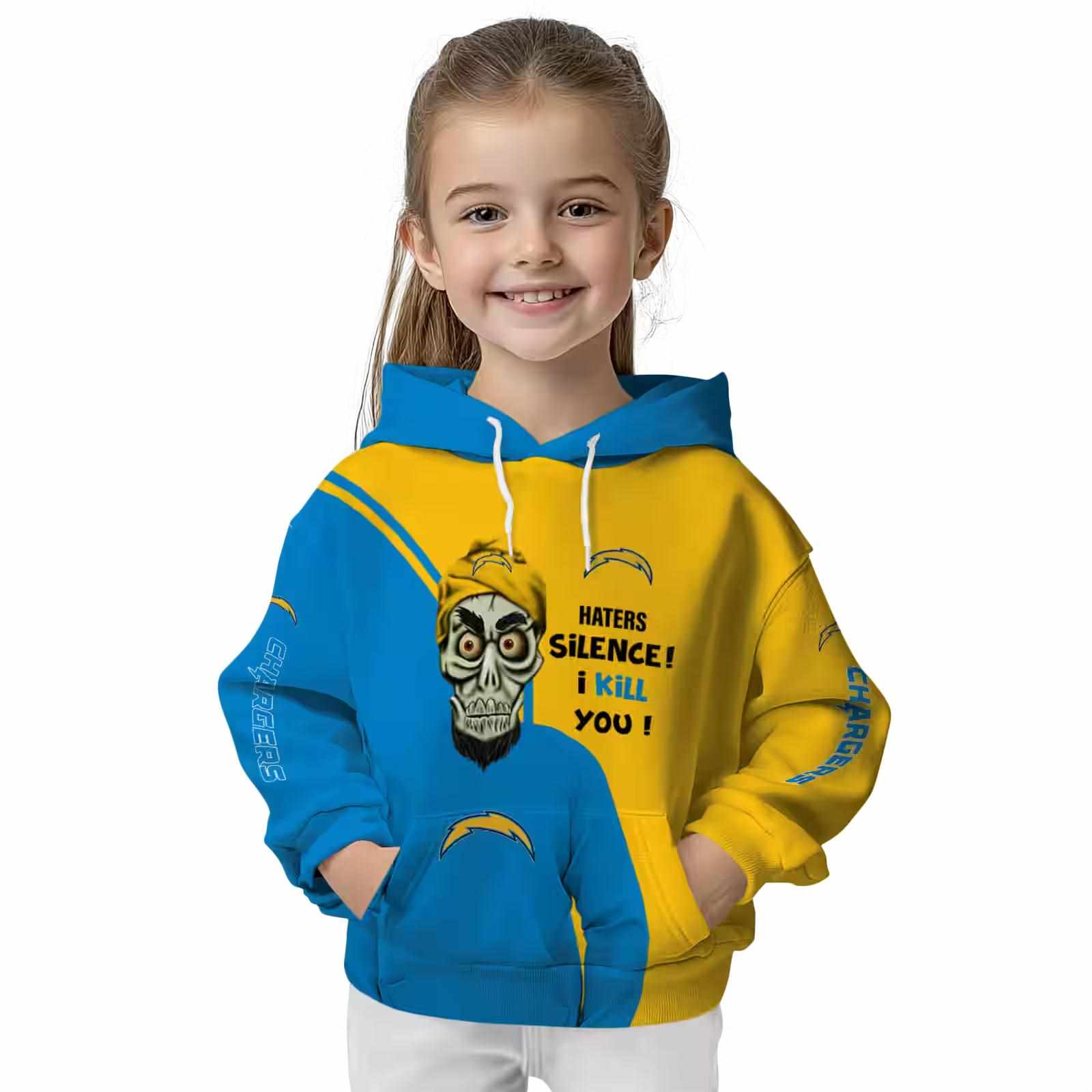 los angeles chargers achmed skull blue hoodie top rated