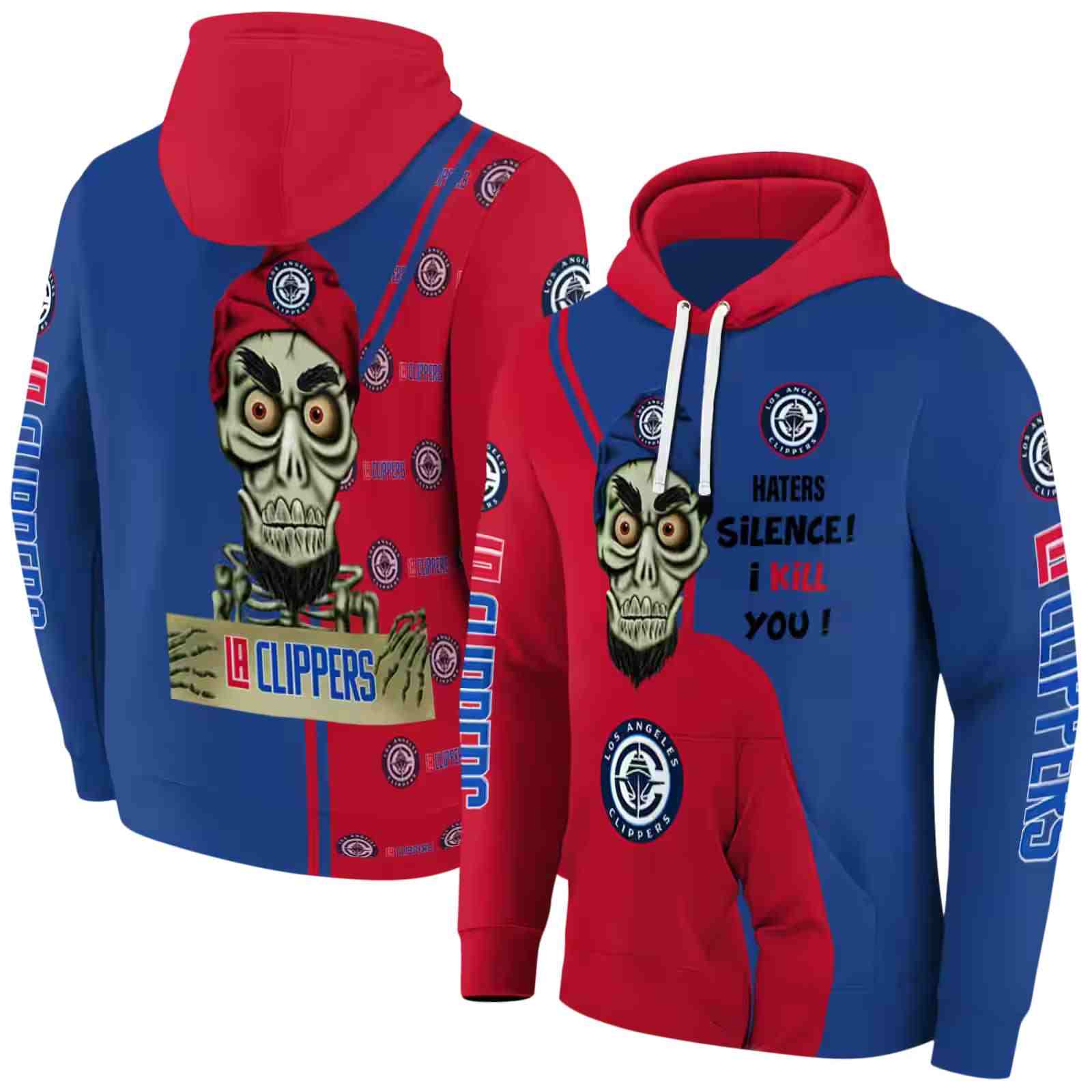 los angeles clippers achmed skull red hoodie fashion forward