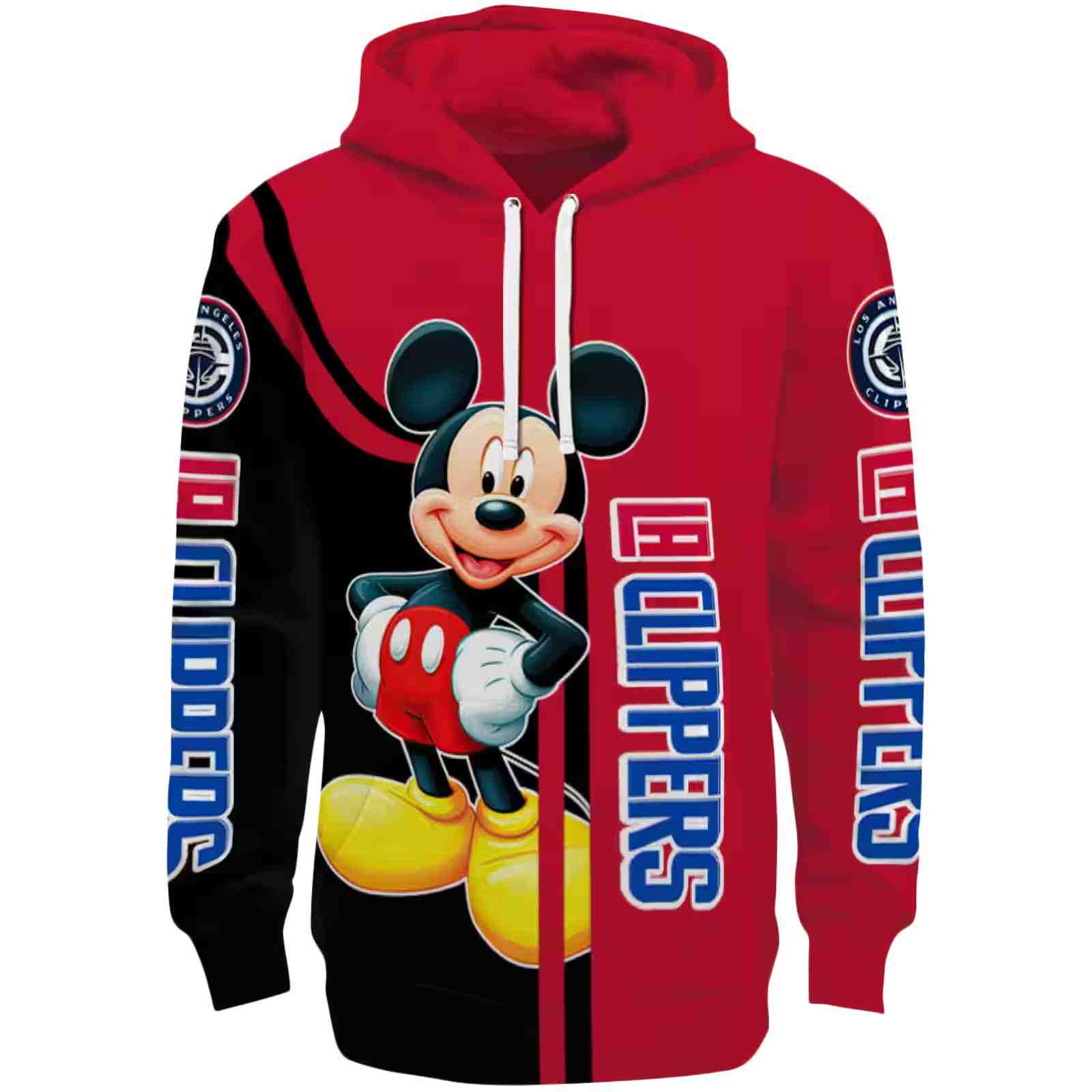 Los Angeles Clippers Mickey Mouse Red Black Hoodie