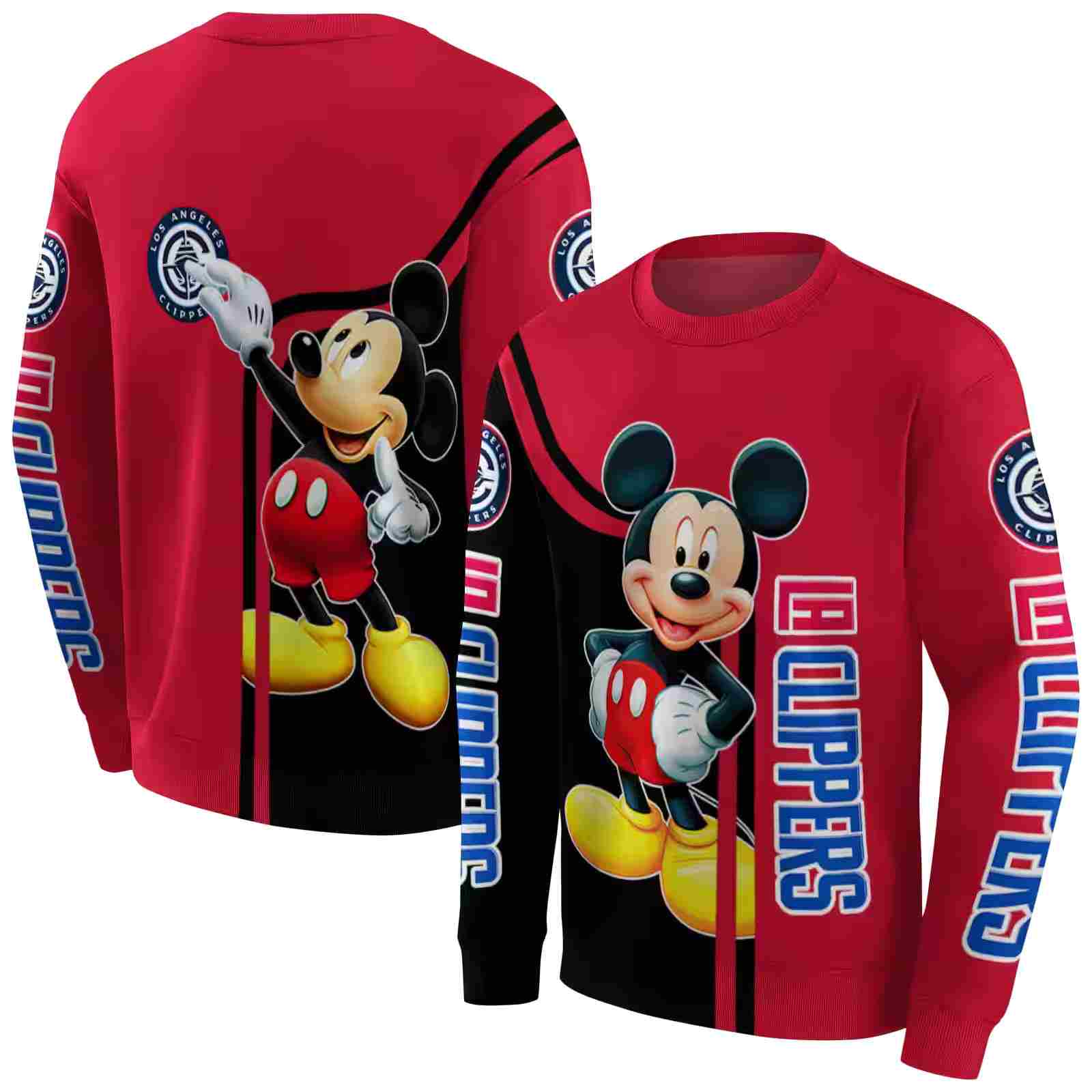 los angeles clippers mickey mouse red black hoodie premium grade