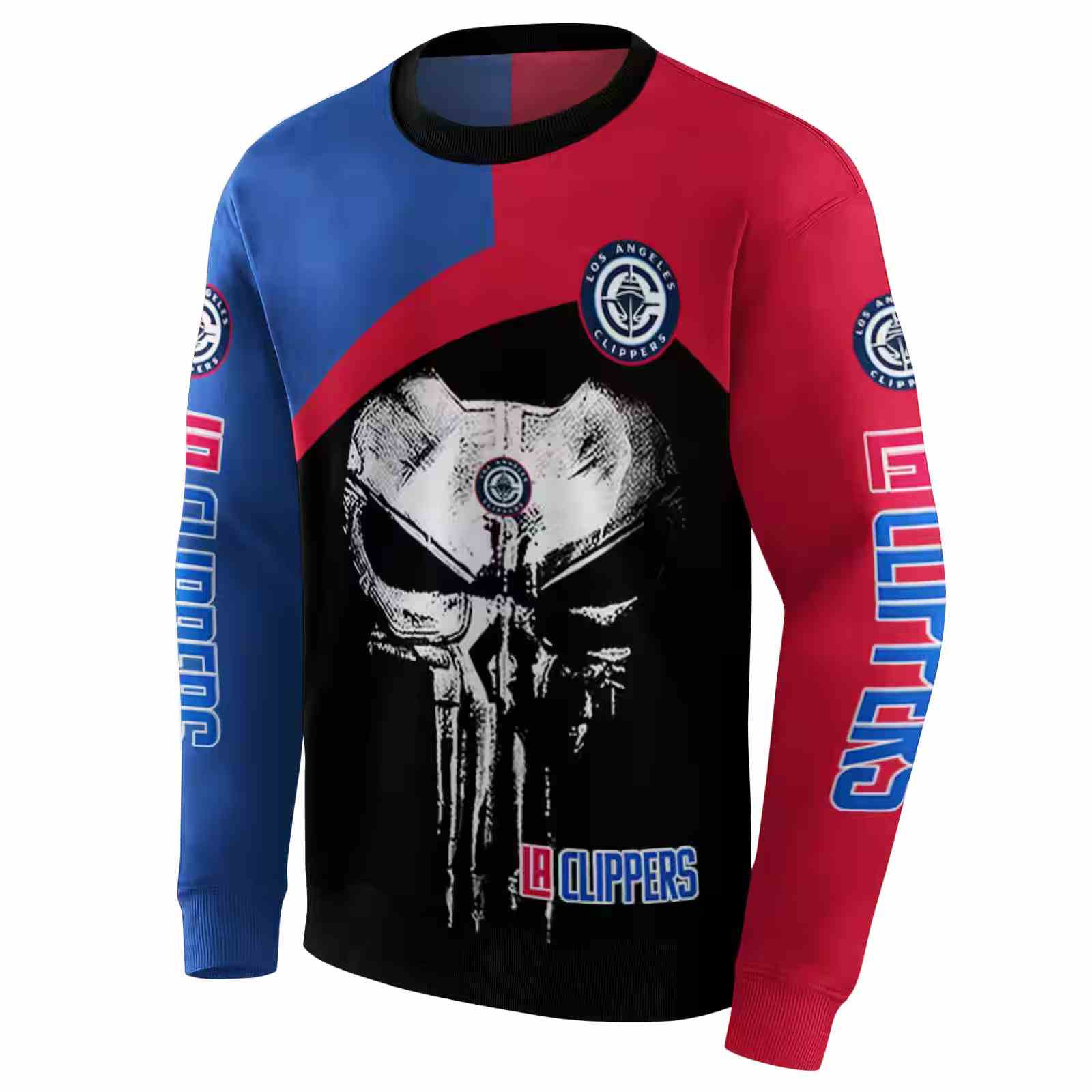 los angeles clippers skull punisher blue black hoodie new arrival