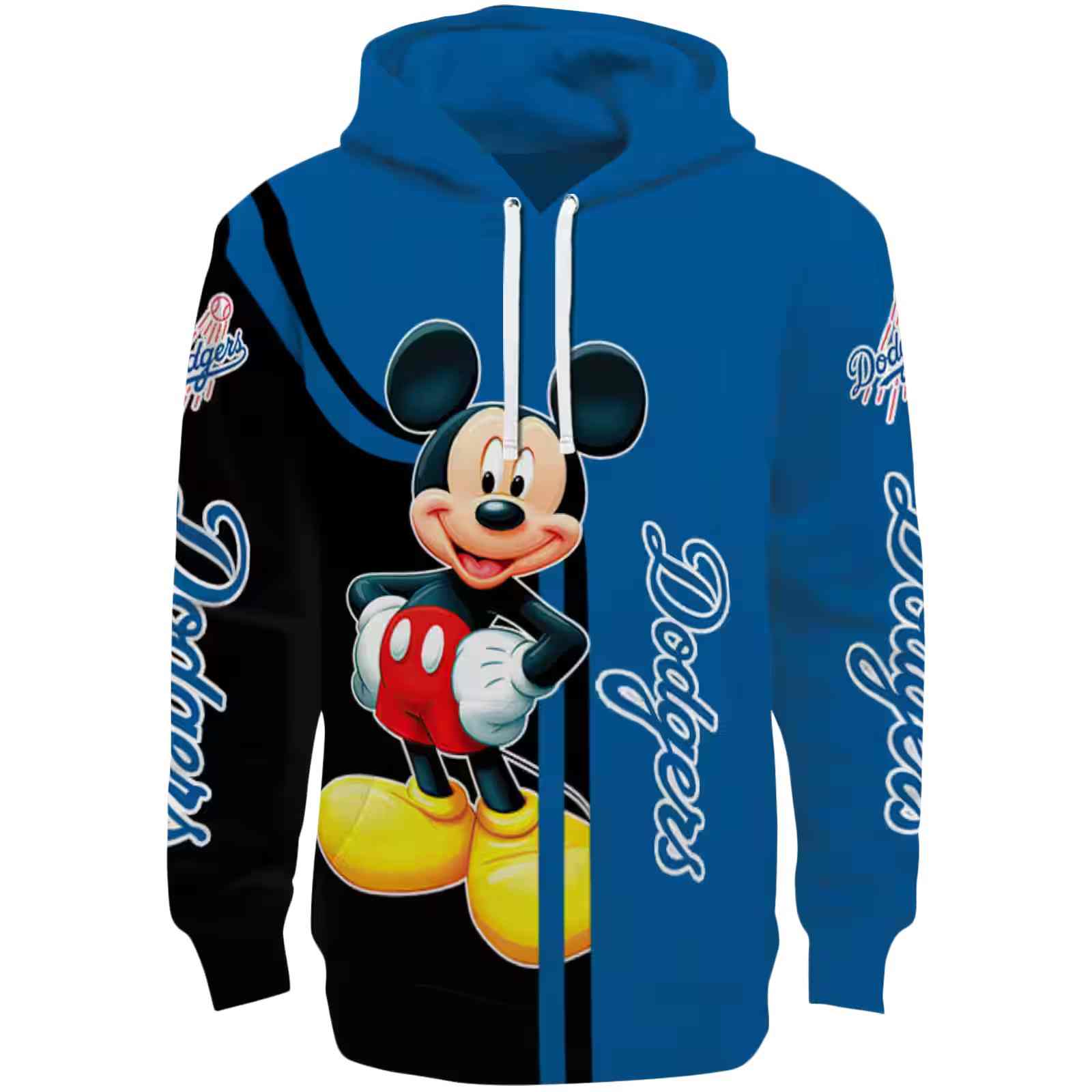 Los Angeles Dodgers Mickey Mouse Blue Black Hoodie