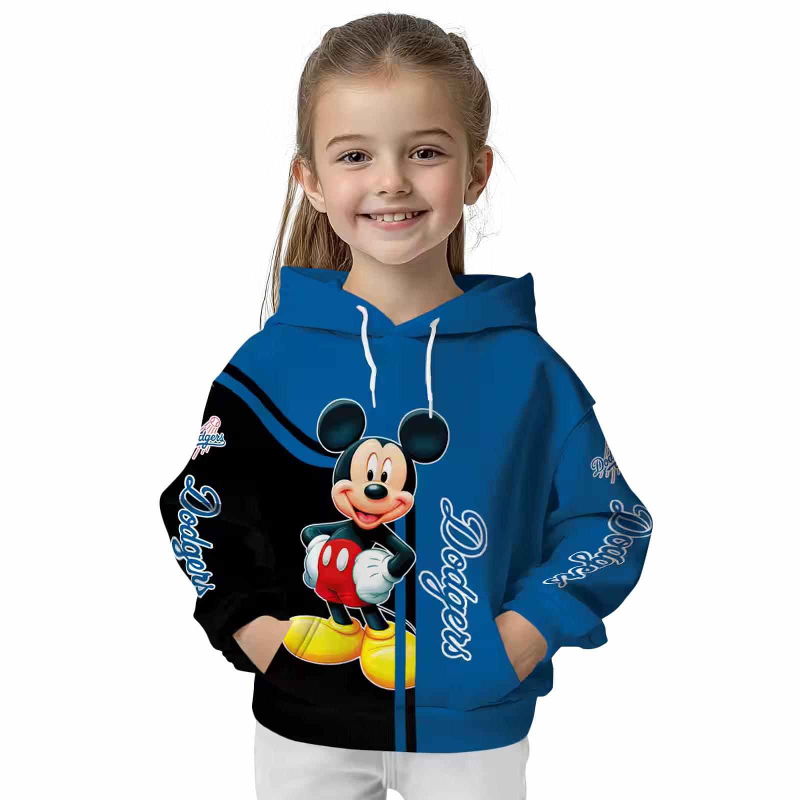 los angeles dodgers mickey mouse blue black hoodie top rated