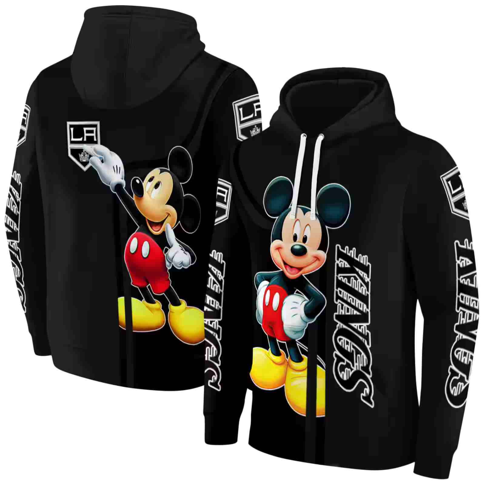 los angeles kings mickey mouse black hoodie fashion forward