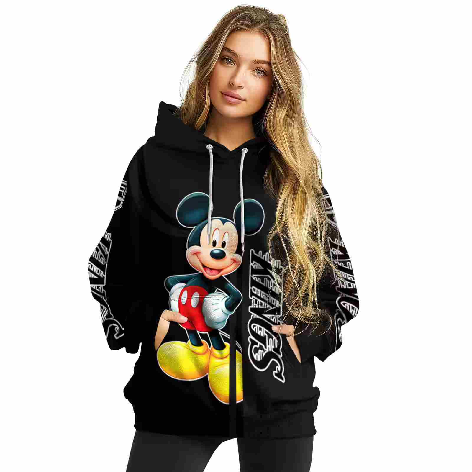 los angeles kings mickey mouse black hoodie high quality