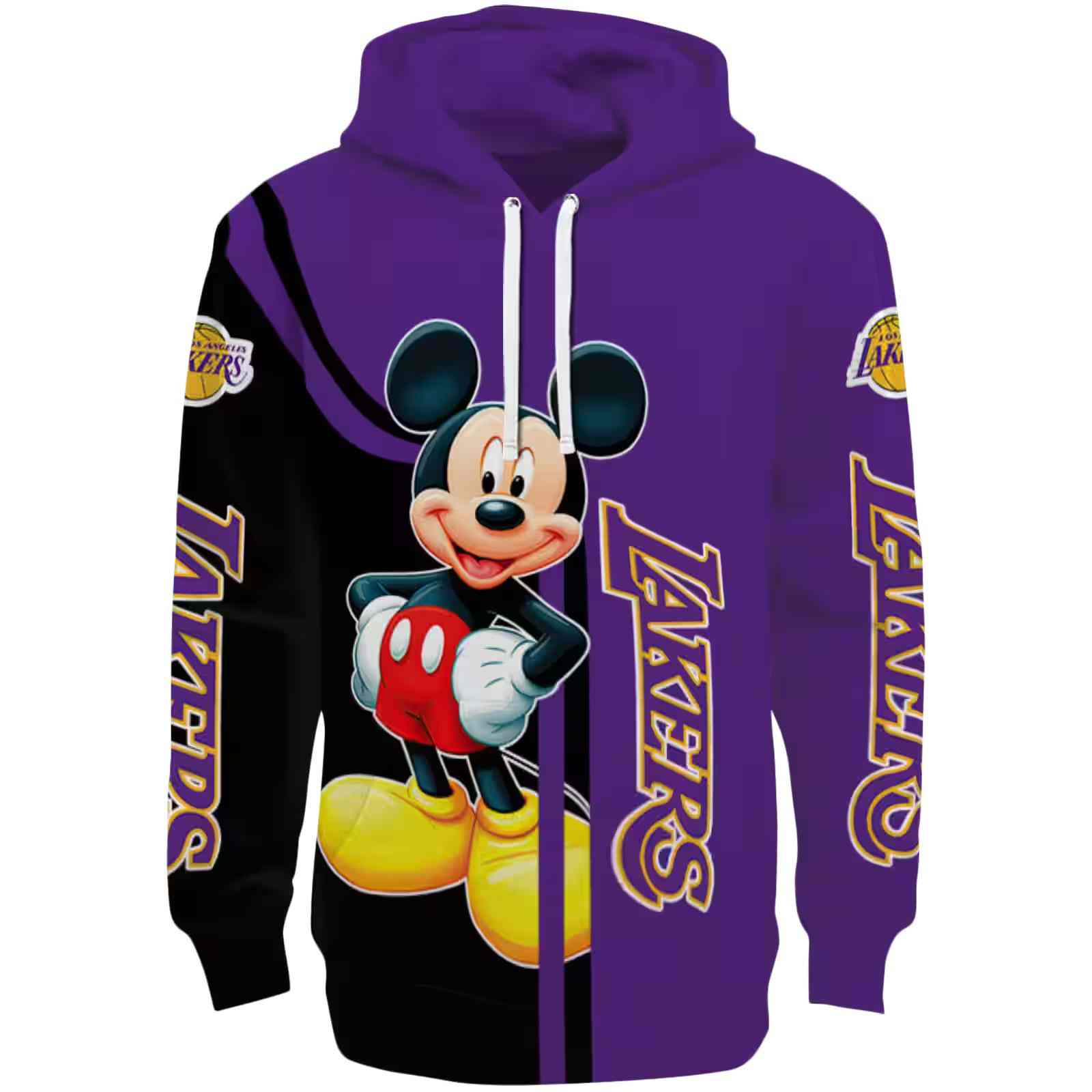 Los Angeles Lakers Mickey Mouse Purple Black Hoodie