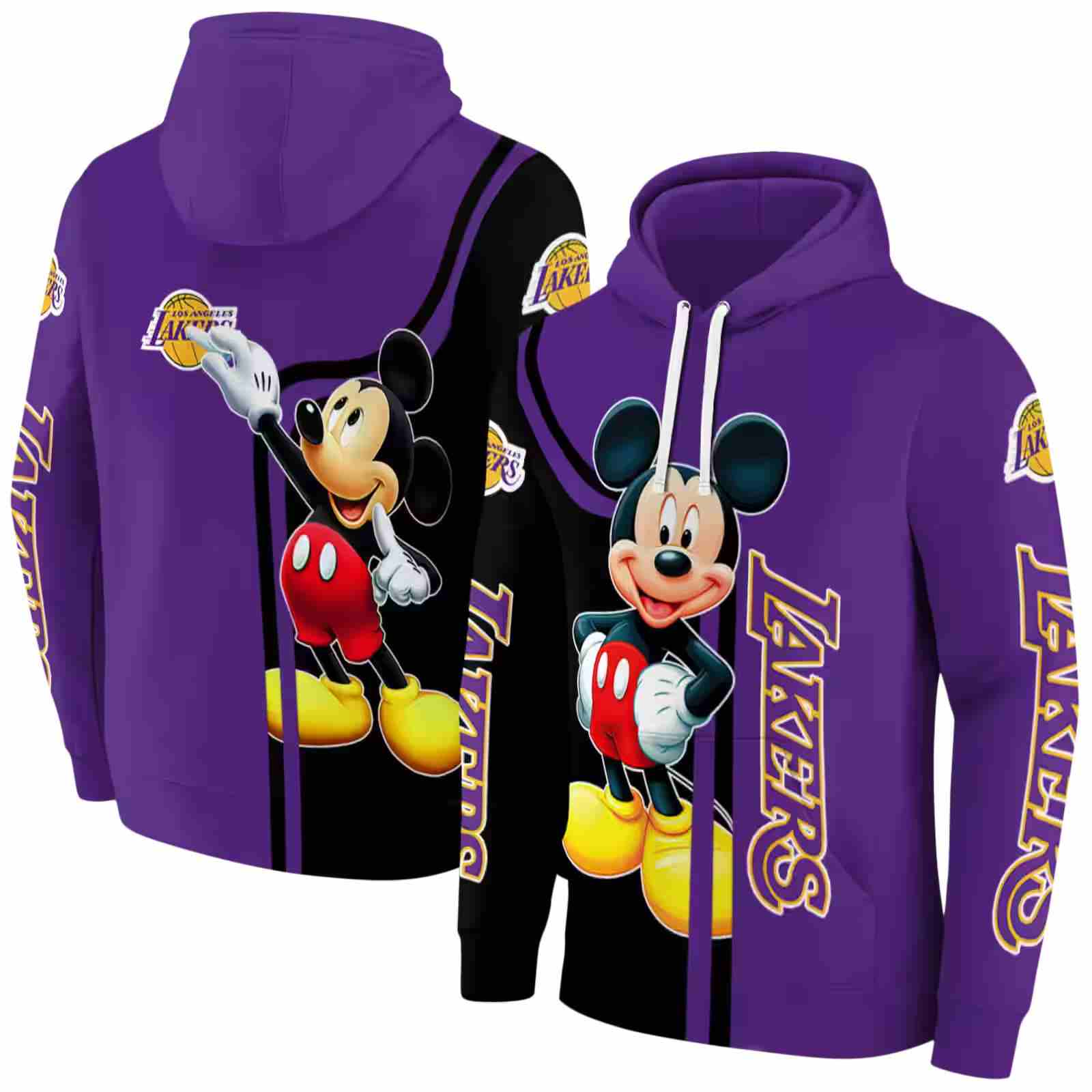 los angeles lakers mickey mouse purple black hoodie fashion forward