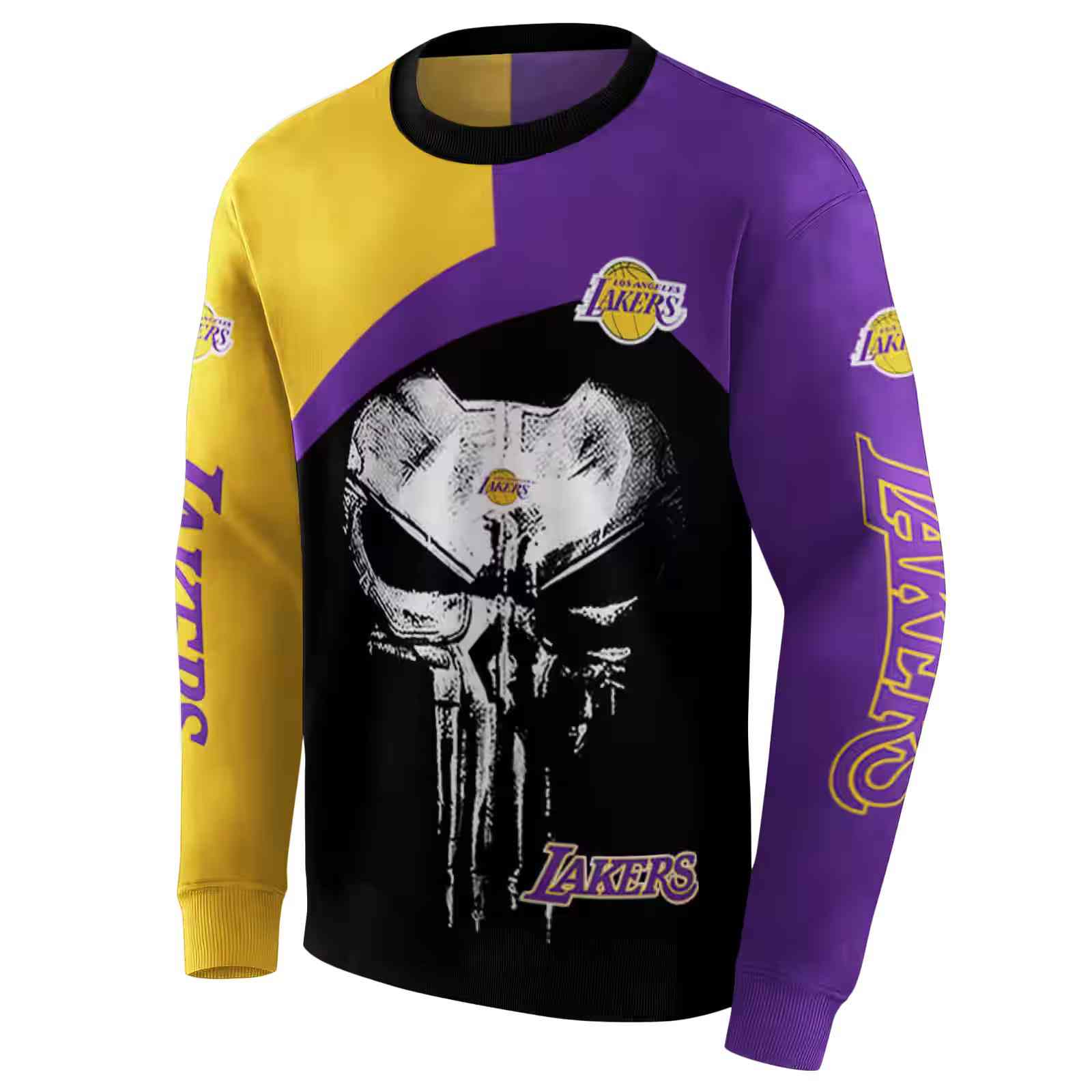 los angeles lakers skull punisher gold black hoodie new arrival