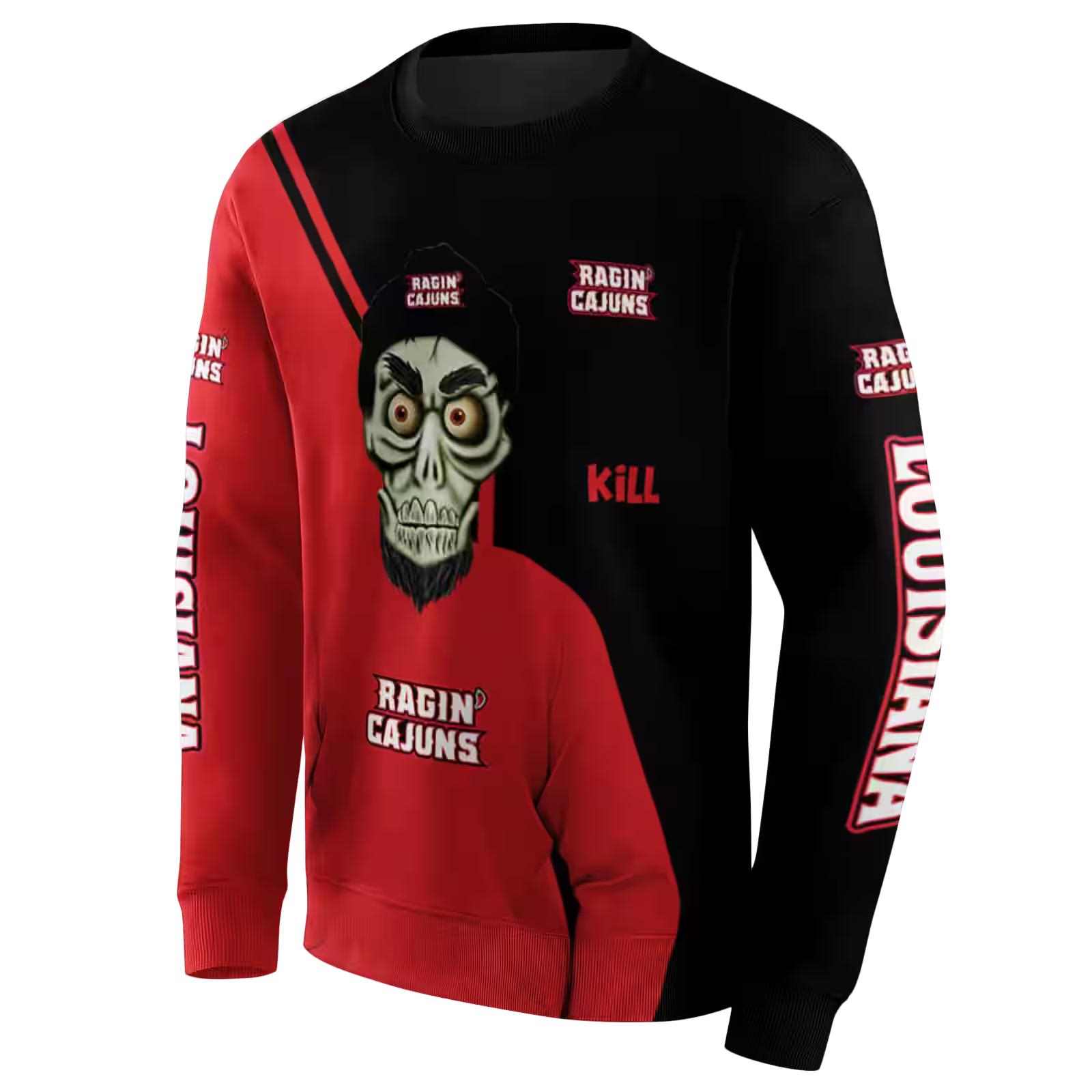 louisiana ragin cajuns achmed skull red hoodie new arrival