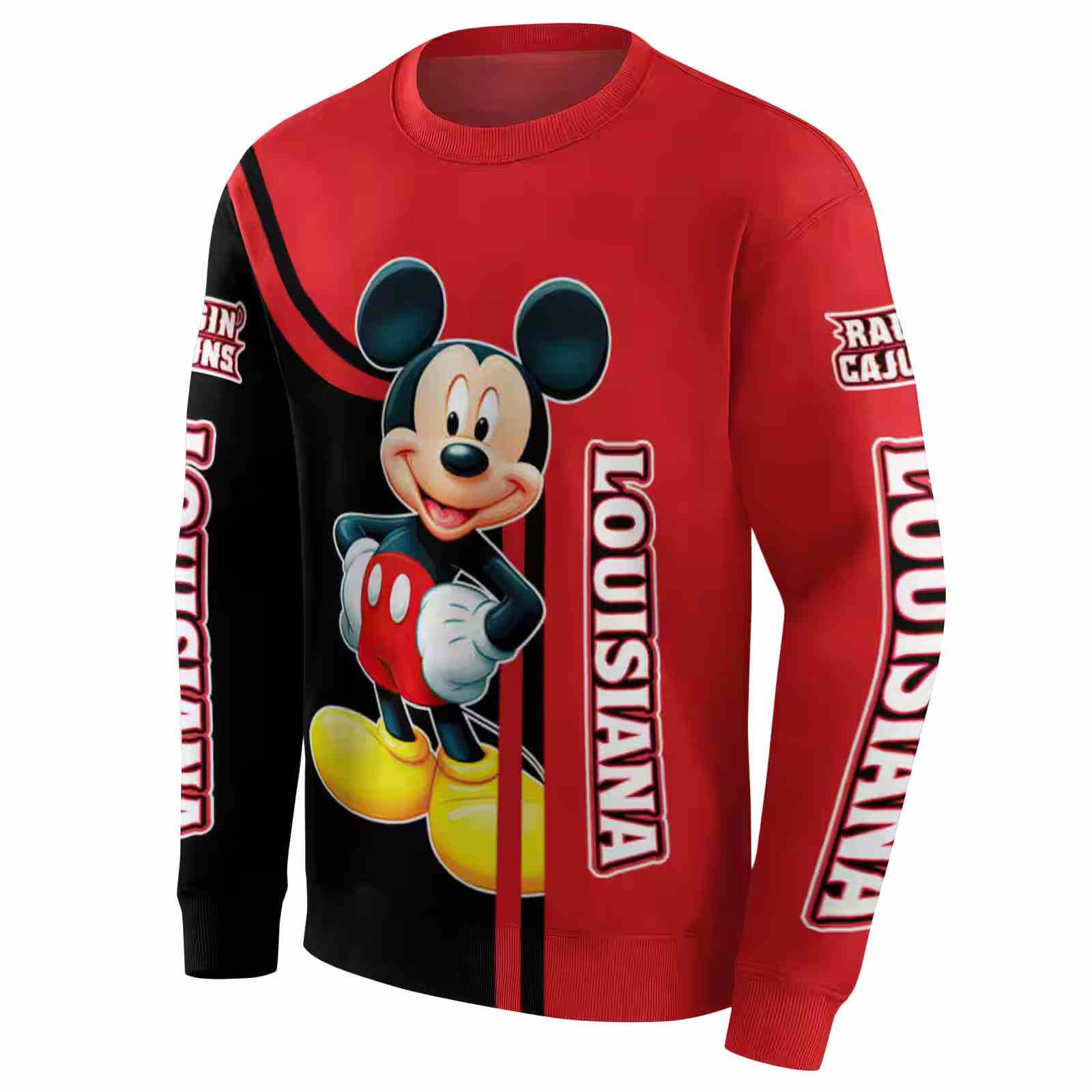 louisiana ragin cajuns mickey mouse red black hoodie new arrival