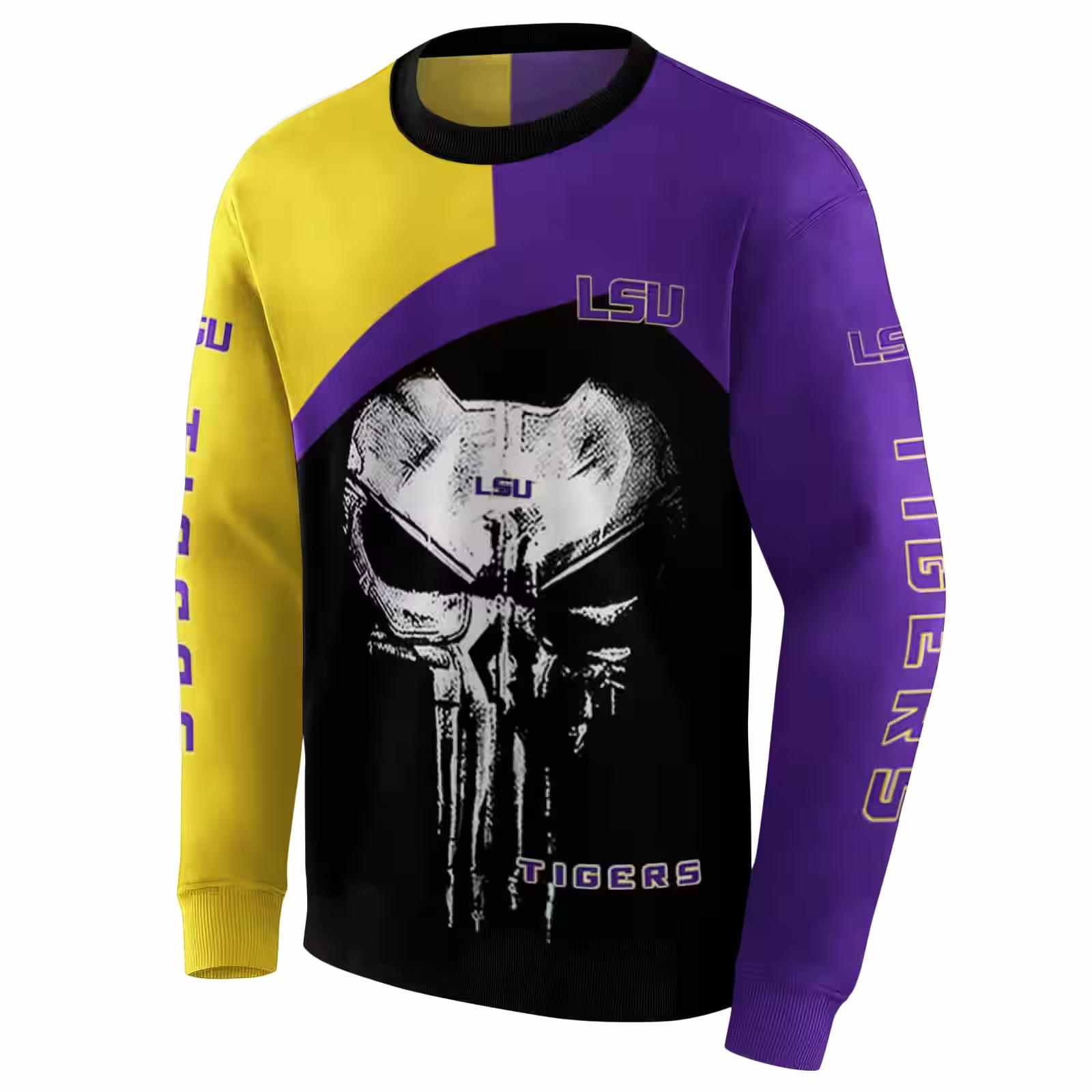 lsu tigers skull punisher gold black hoodie new arrival