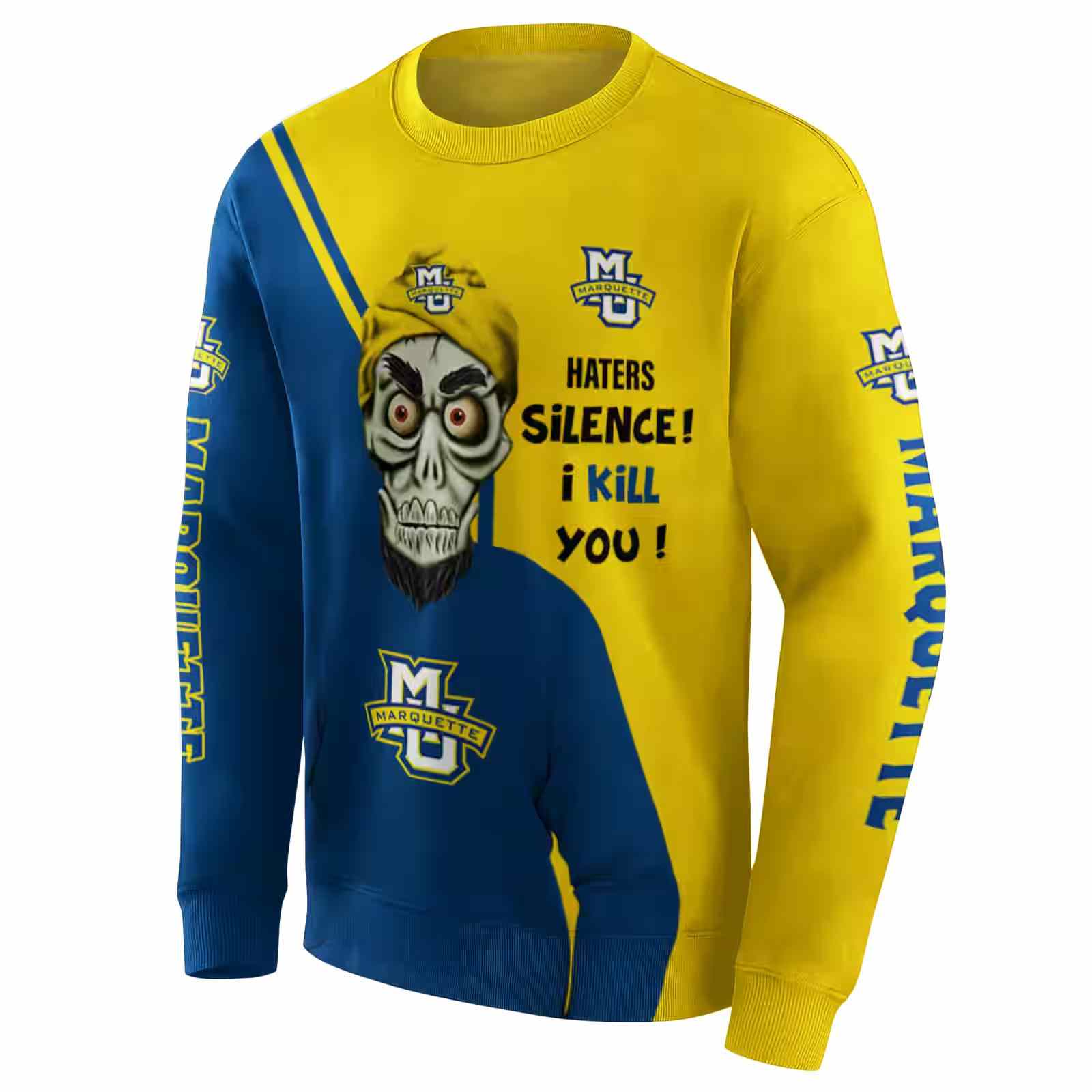 marquette golden eagles achmed skull blue hoodie new arrival