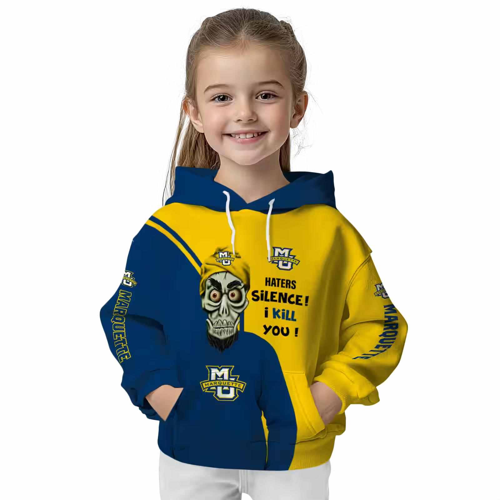 marquette golden eagles achmed skull blue hoodie top rated