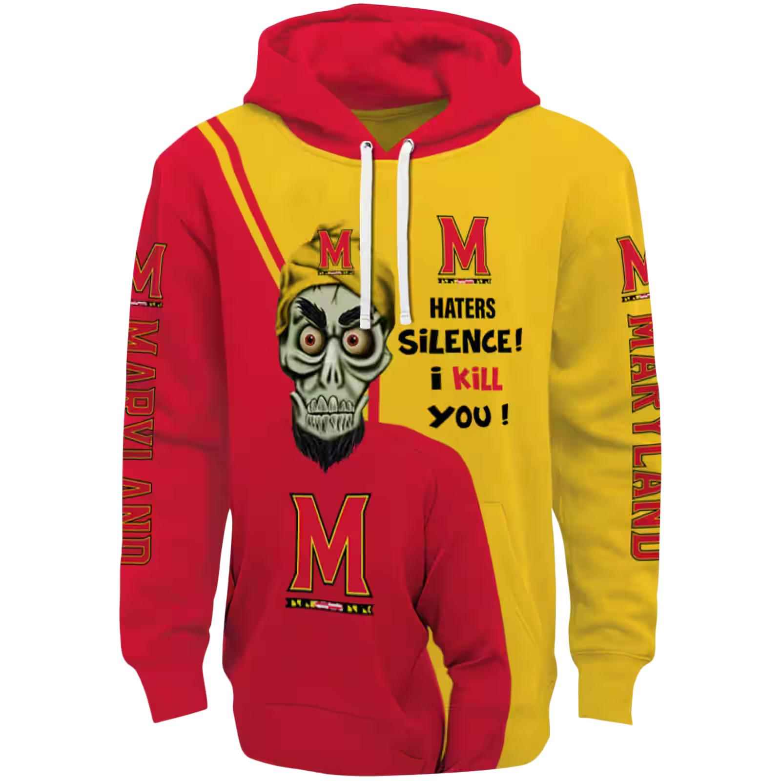 Maryland Terrapins Achmed Skull Red Hoodie