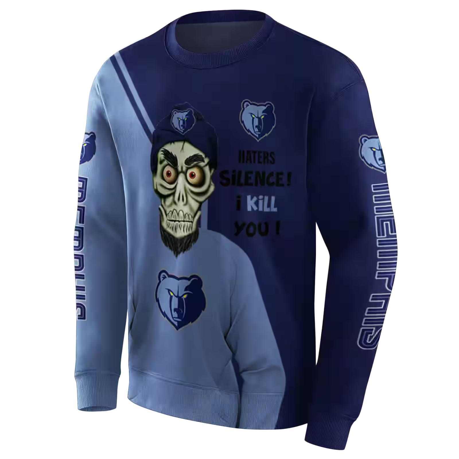 memphis grizzlies achmed skull blue hoodie new arrival