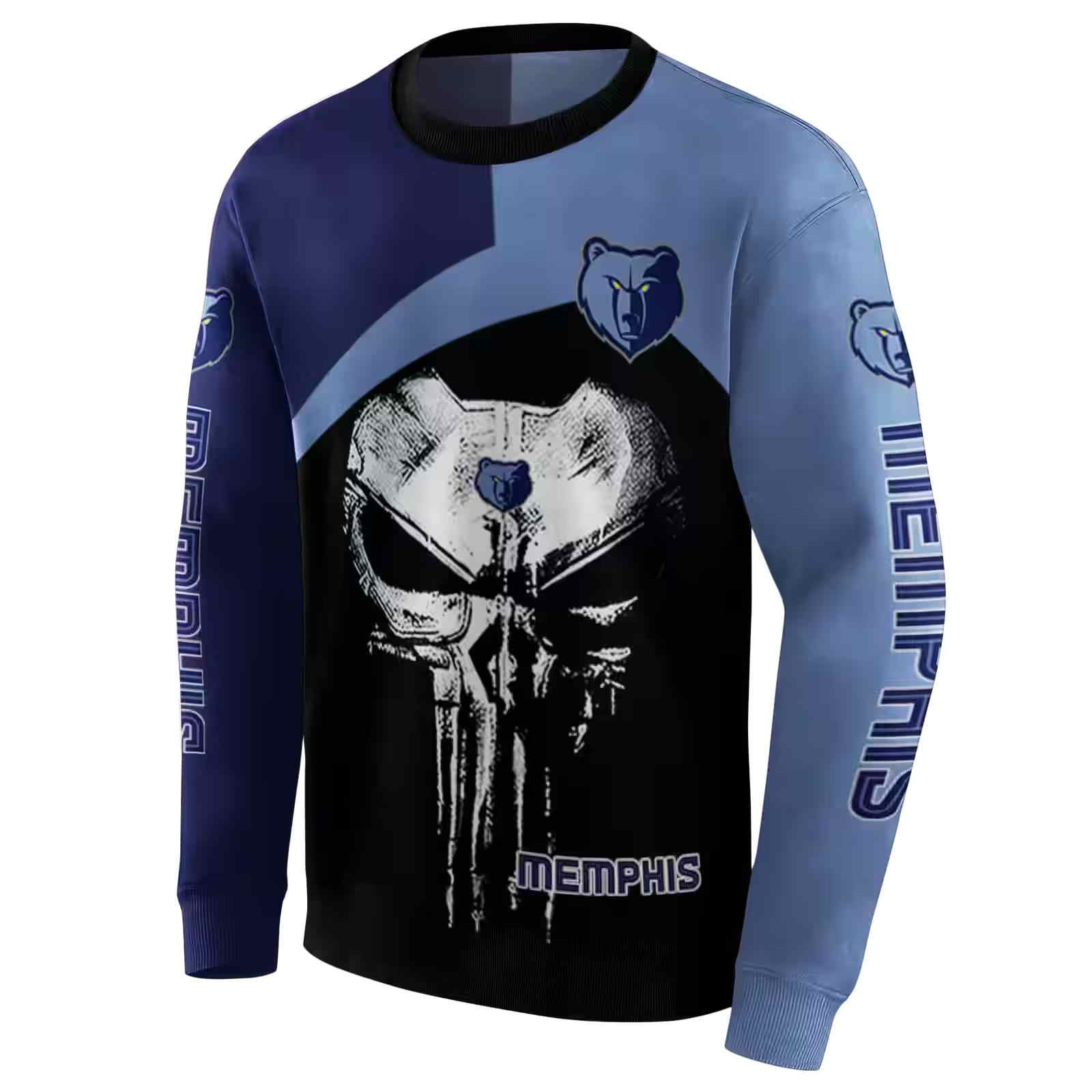 memphis grizzlies skull punisher navy black hoodie new arrival