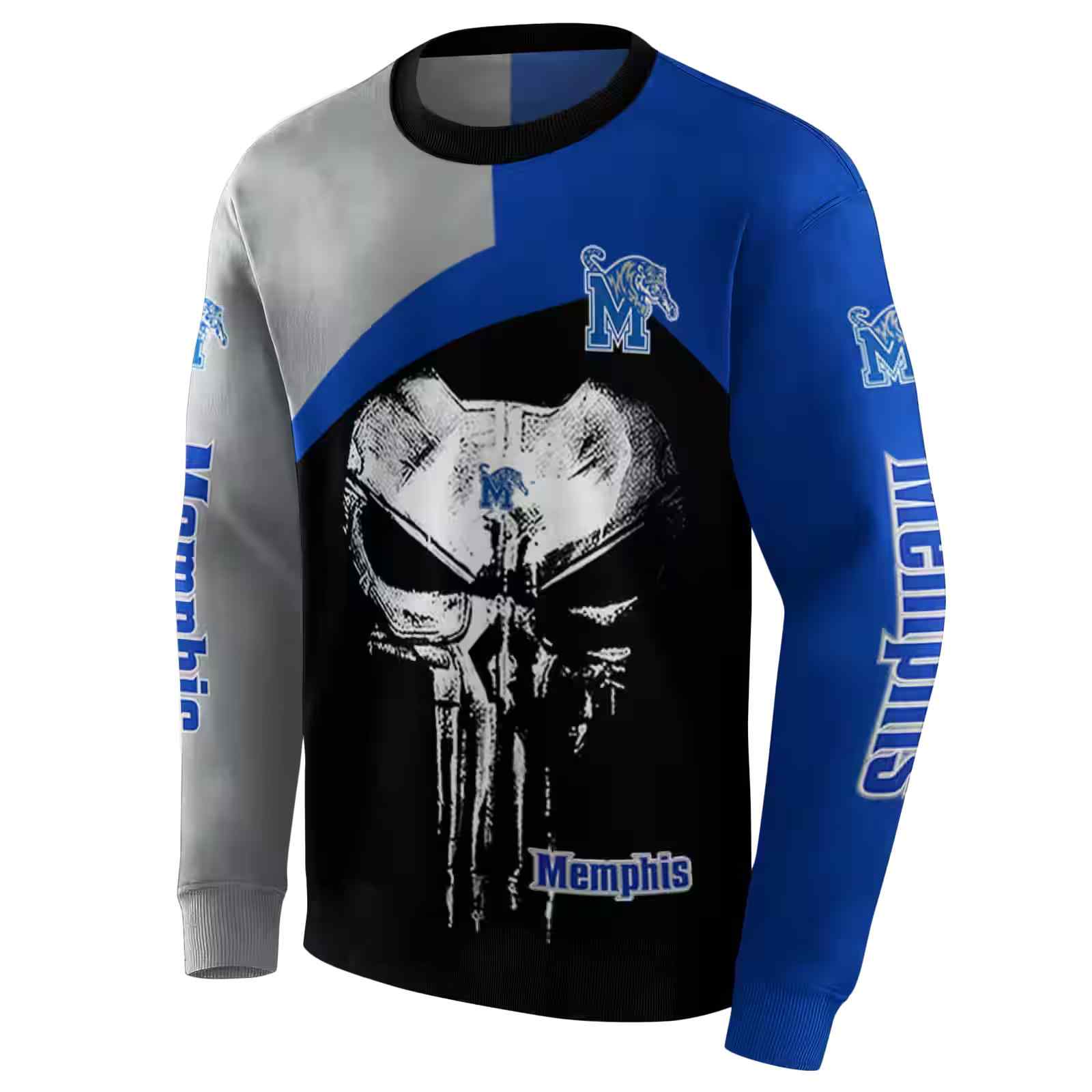 memphis tigers skull punisher gray black hoodie new arrival