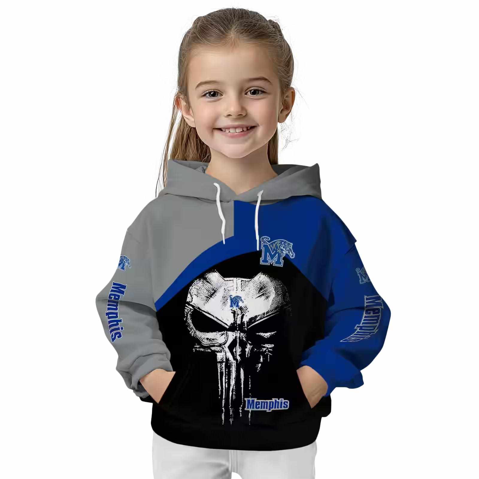 memphis tigers skull punisher gray black hoodie top rated