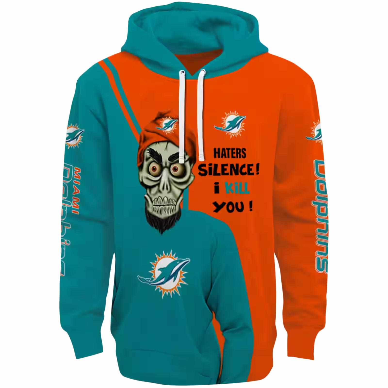 Miami Dolphins Achmed Skull Aqua Hoodie