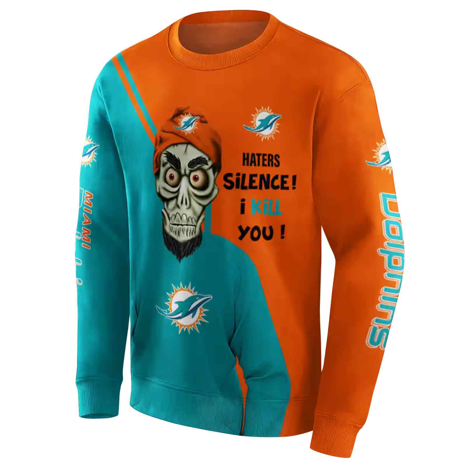 miami dolphins achmed skull aqua hoodie new arrival