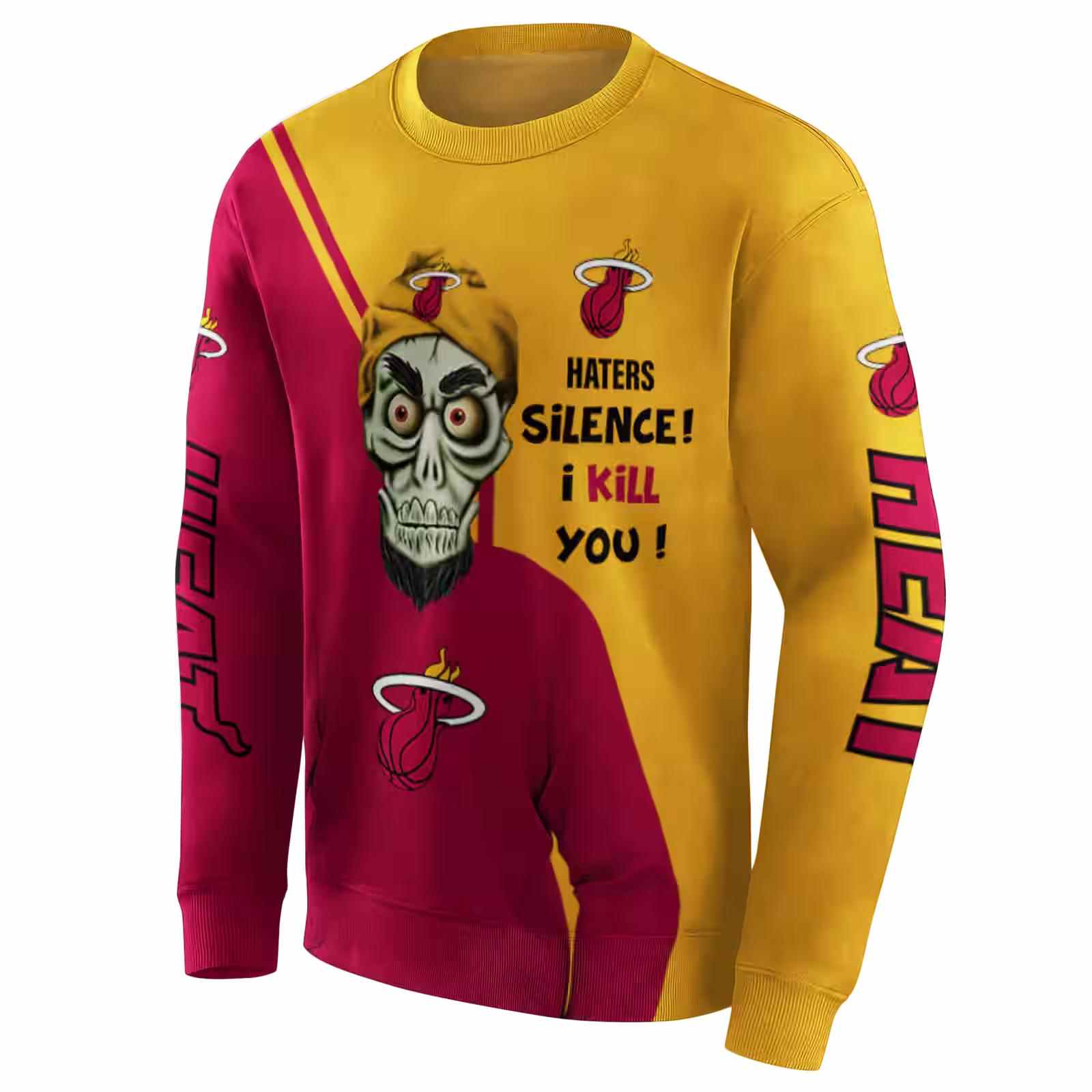 miami heat achmed skull red hoodie new arrival