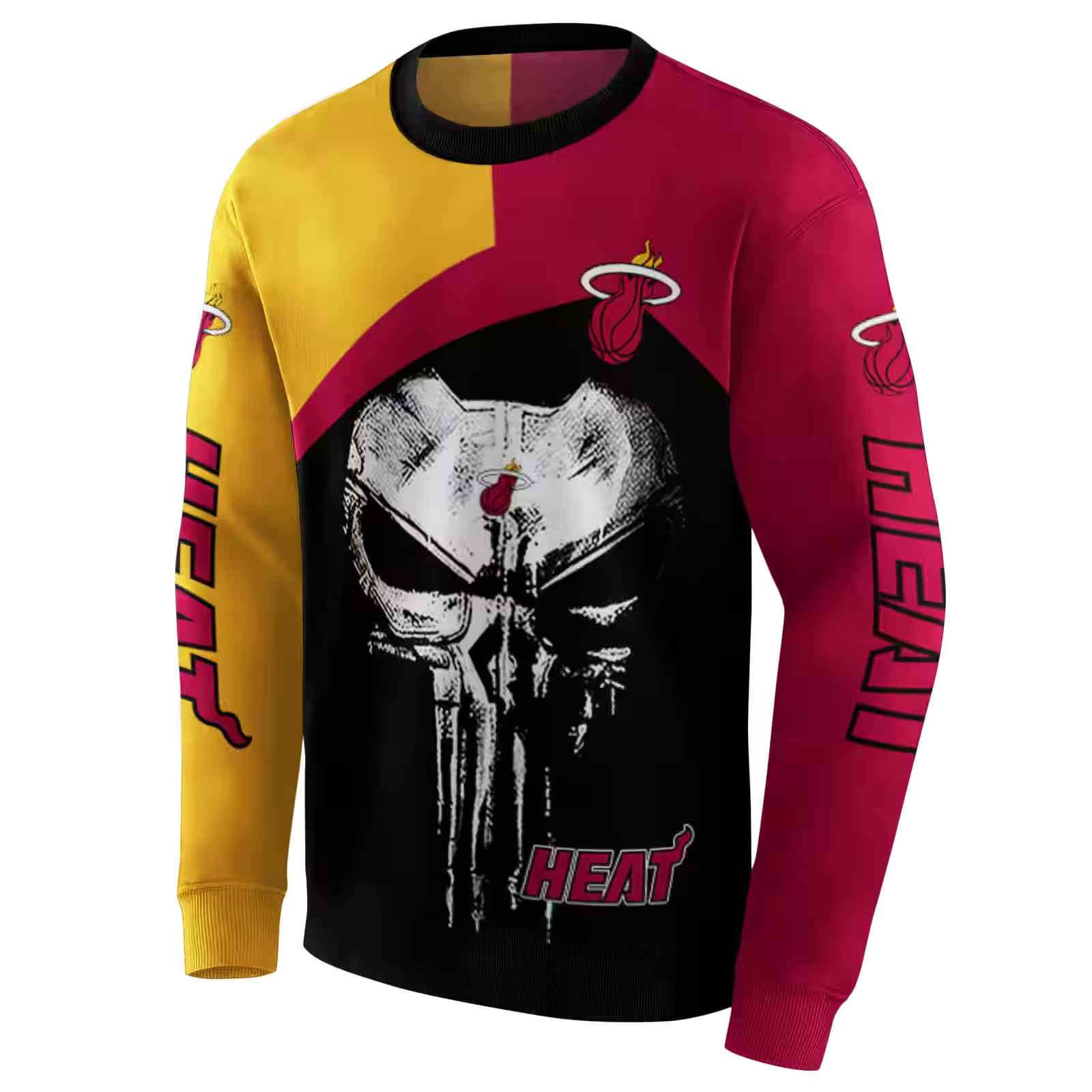 miami heat skull punisher yellow black hoodie new arrival