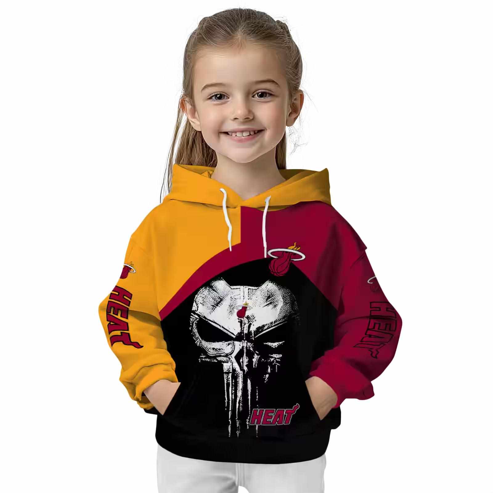 miami heat skull punisher yellow black hoodie top rated