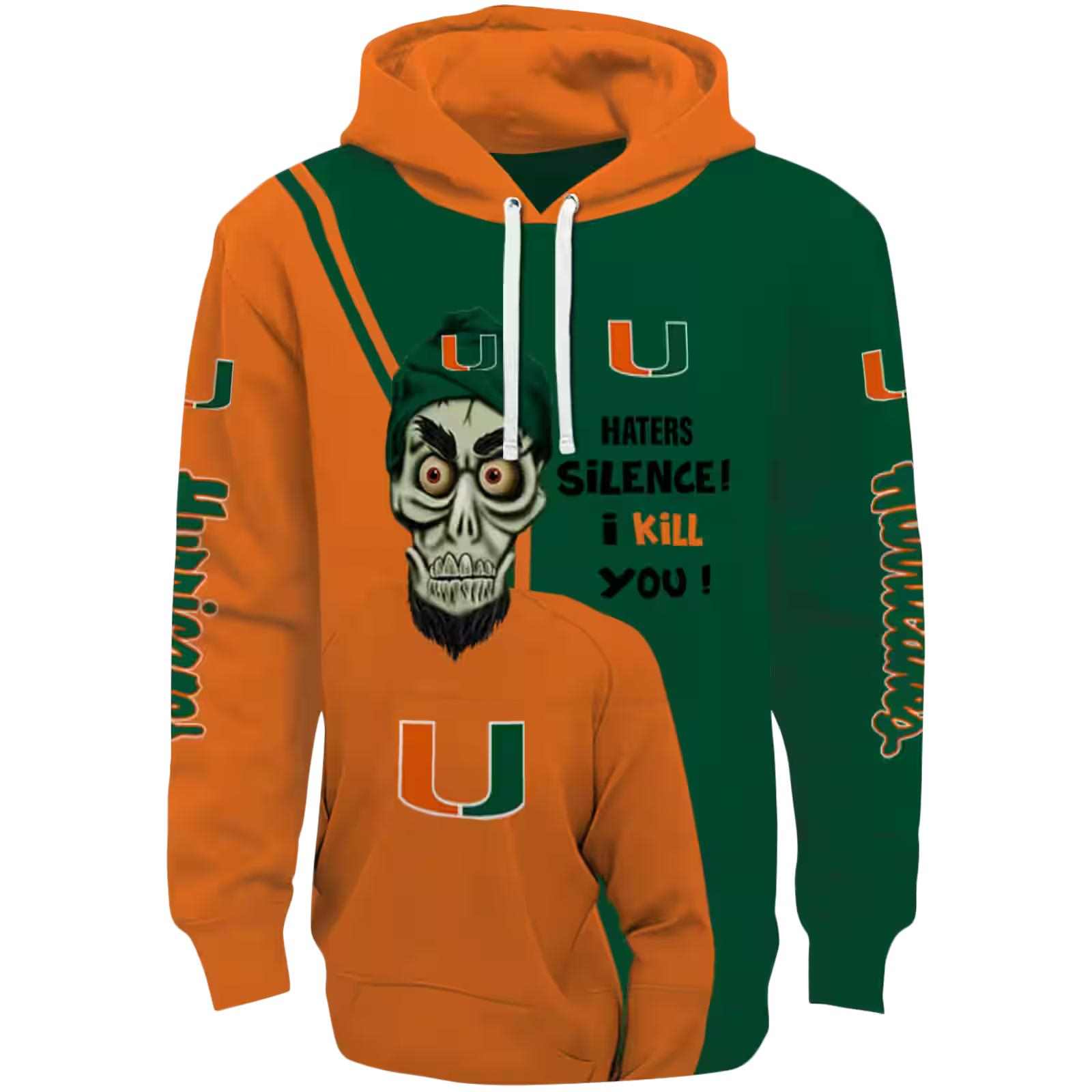 Miami Hurricanes Achmed Skull Orange Hoodie