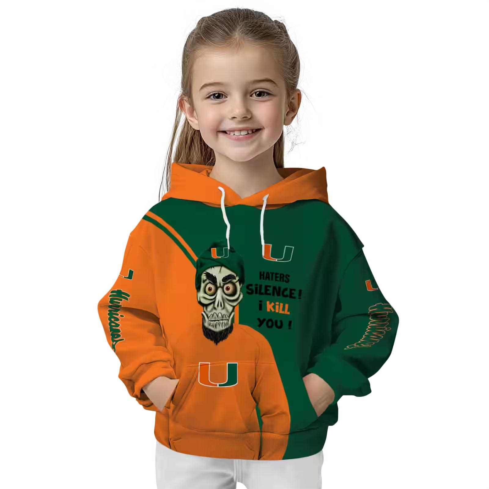 miami hurricanes achmed skull orange hoodie top rated